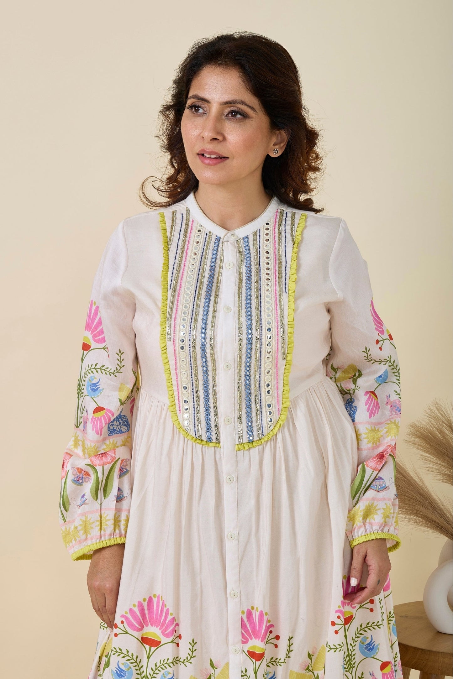 Dala Printed And Embellished Girls Long Dress & Dala Embellished Ladies Long Dress