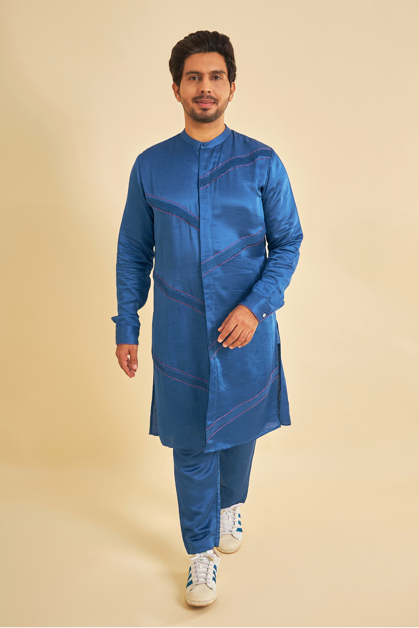 Blue Men's Kurta & Pants (Set of 2 Pcs)