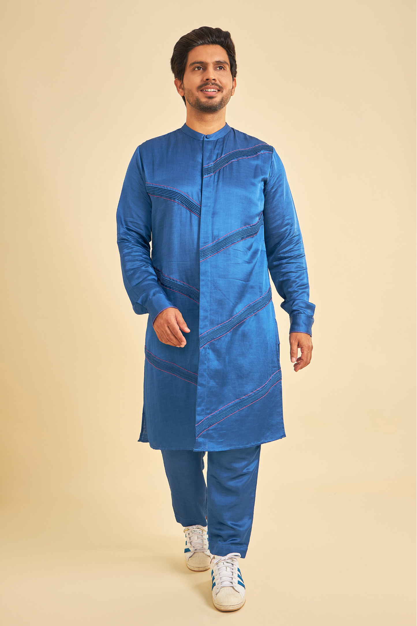 Blue Men's Kurta & Pants (Set of 2 Pcs)