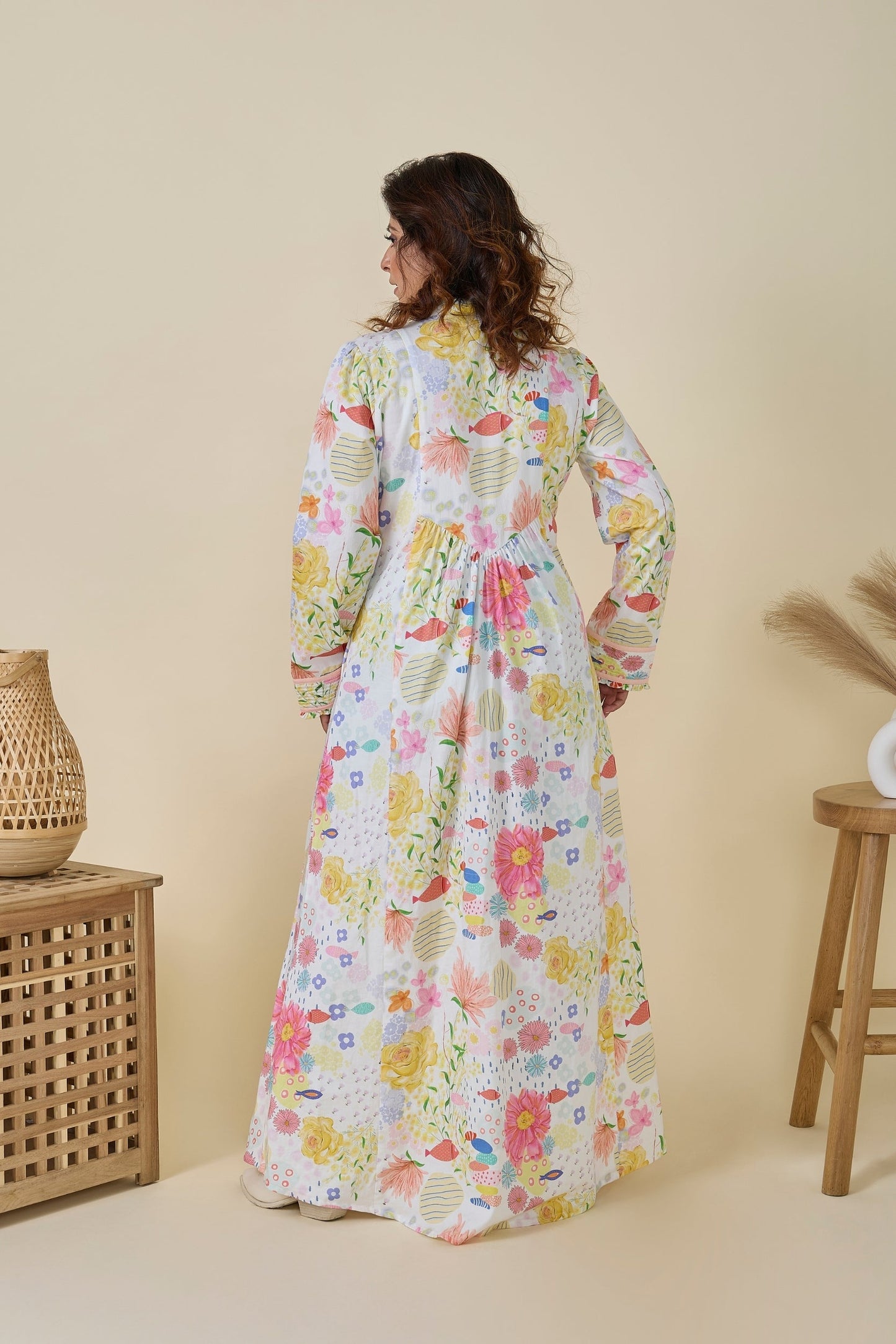 Flutter bloom women Long dress + Flutter bloom Girls long dress