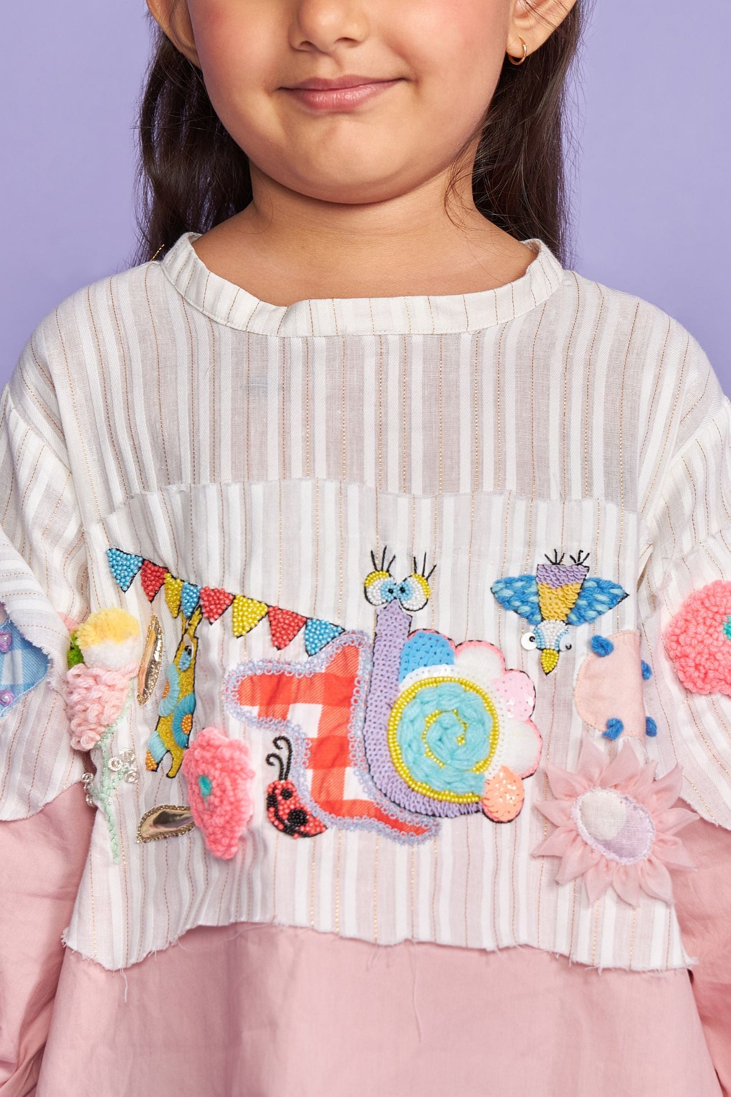Fly High Pink Cotton Girls Long dress