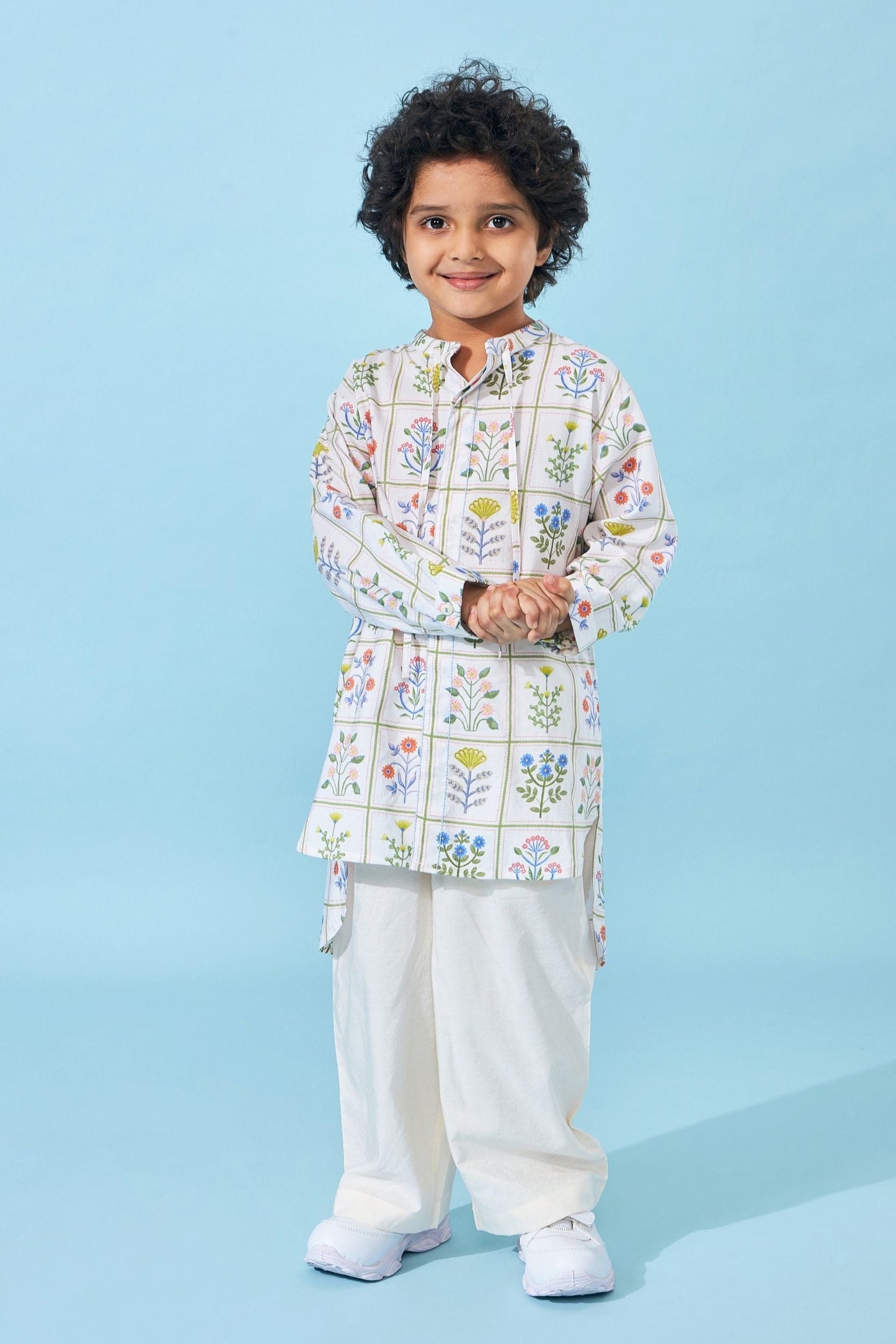 Ella Mae printed Boys Kurta set ( Set of 2 pcs)