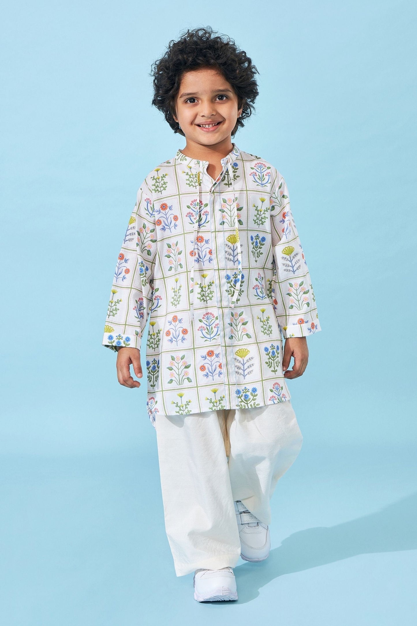 Ella Mae printed Boys Kurta set ( Set of 2 pcs)