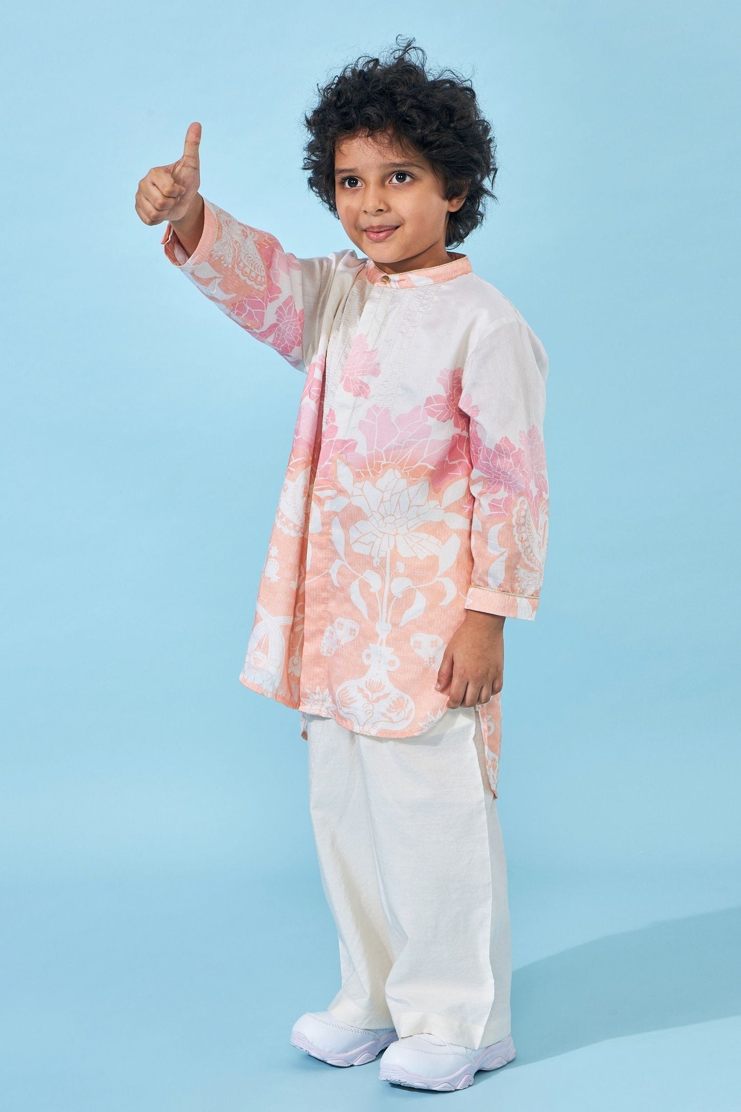 Poppy Cream Boys Kurta Set (Set of 2 pcs)