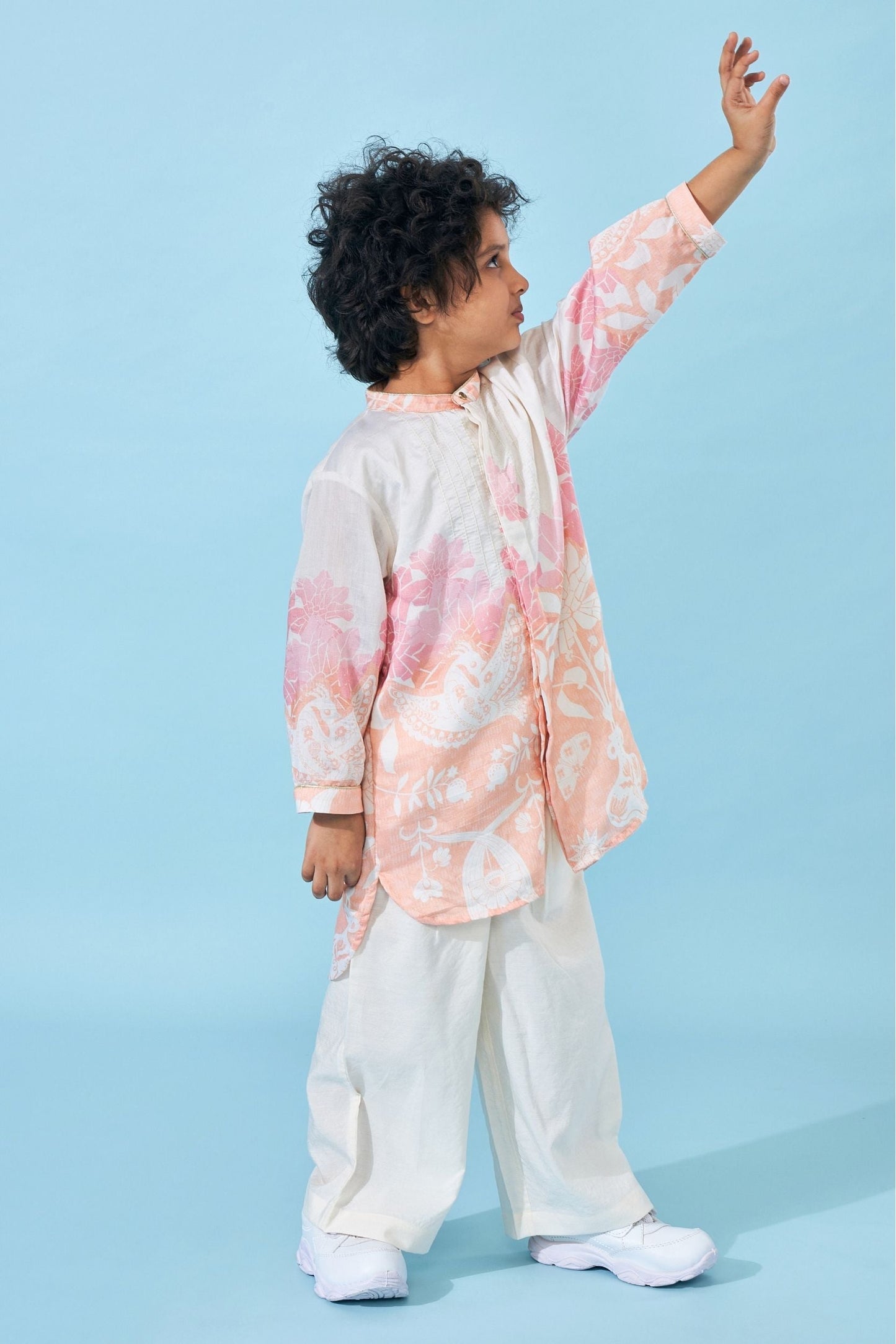 Poppy Cream Boys Kurta Set (Set of 2 pcs)