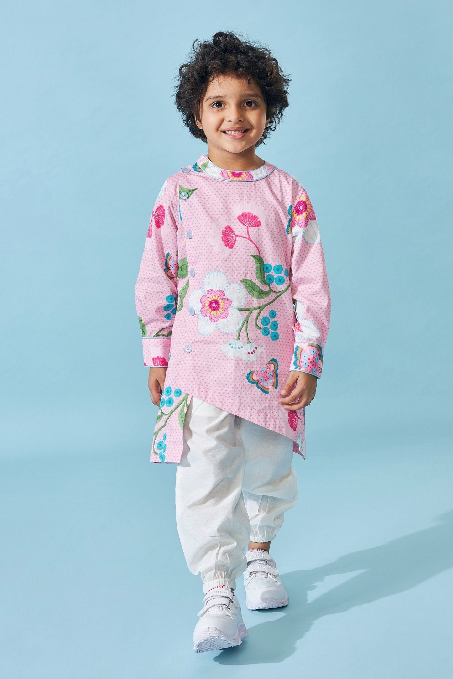 Raya Pink Boys Kurta Set (Set of 2 pcs)