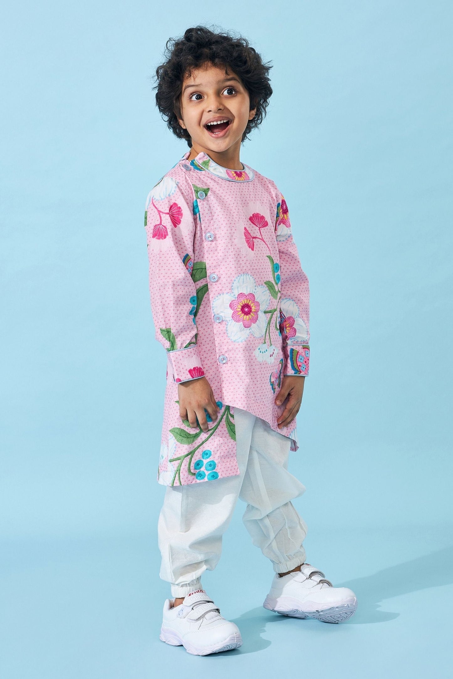 Raya Pink Boys Kurta Set (Set of 2 pcs)