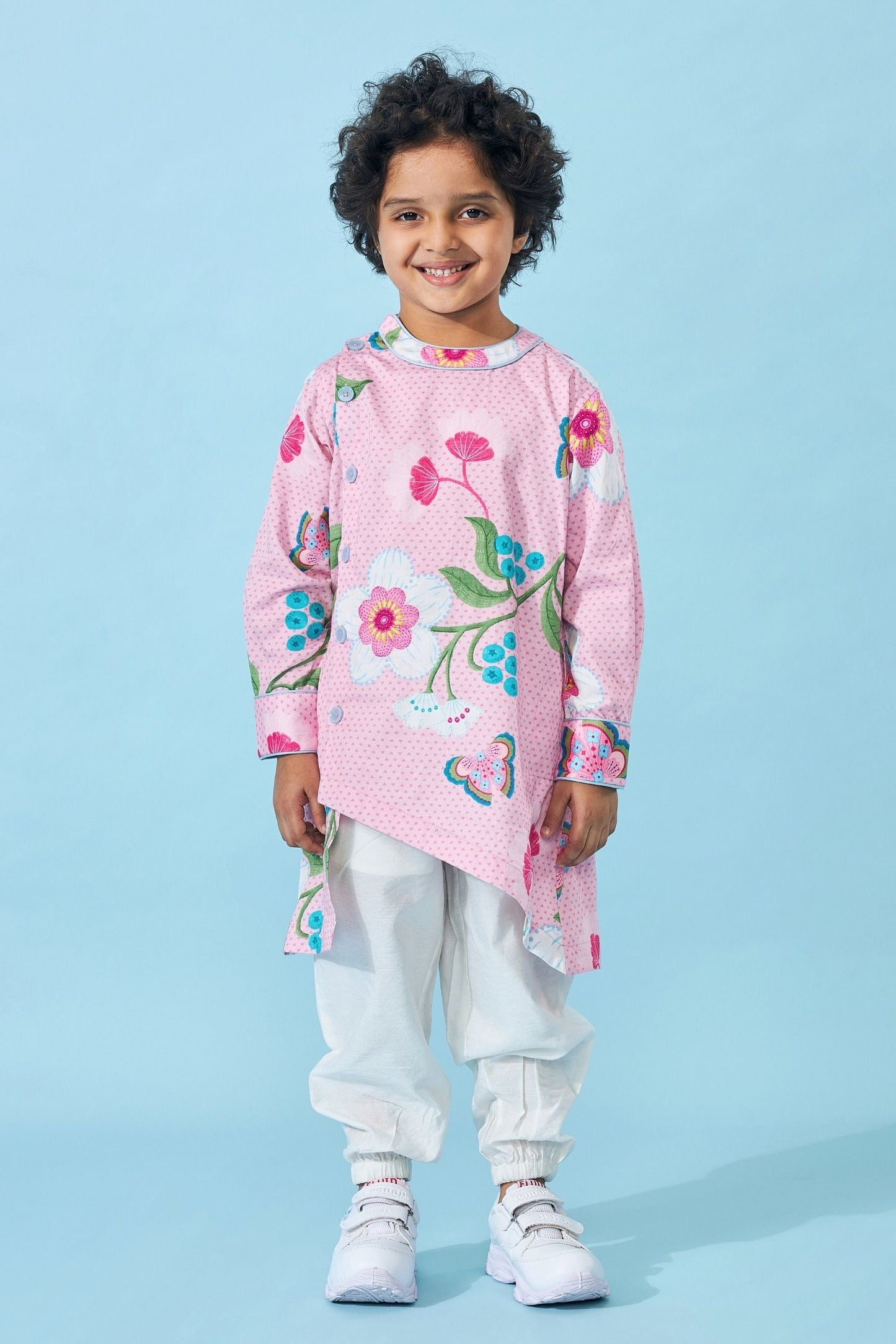Raya Pink Boys Kurta Set (Set of 2 pcs)