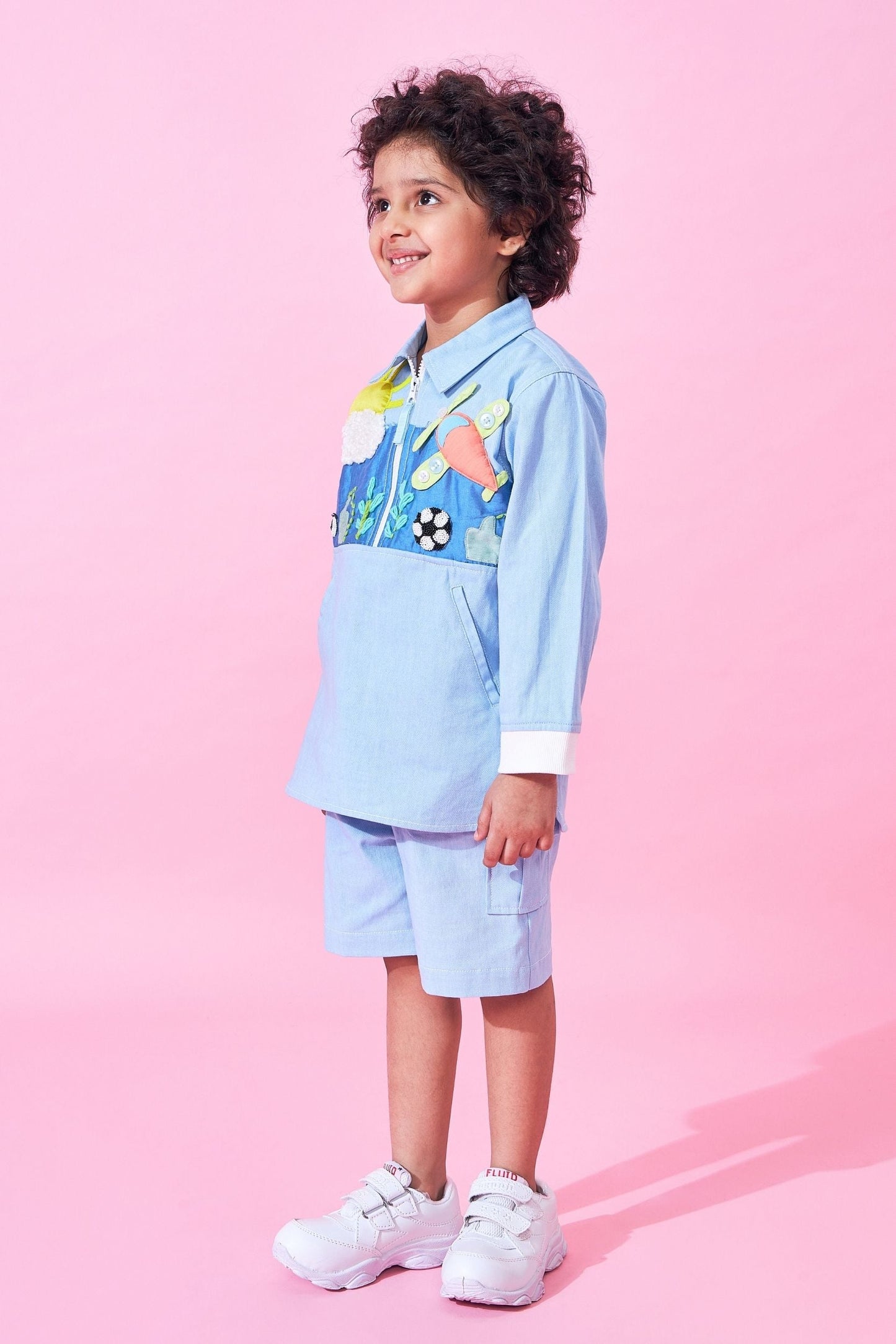 Sunny Sky Embroidered Boys Coord ( Set of 2 pcs)
