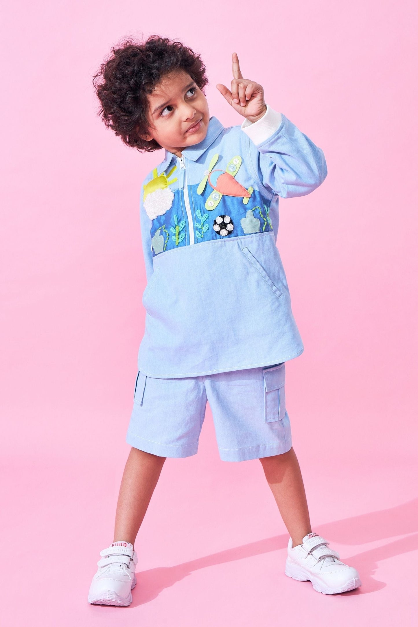 Sunny Sky Embroidered Boys Coord ( Set of 2 pcs)