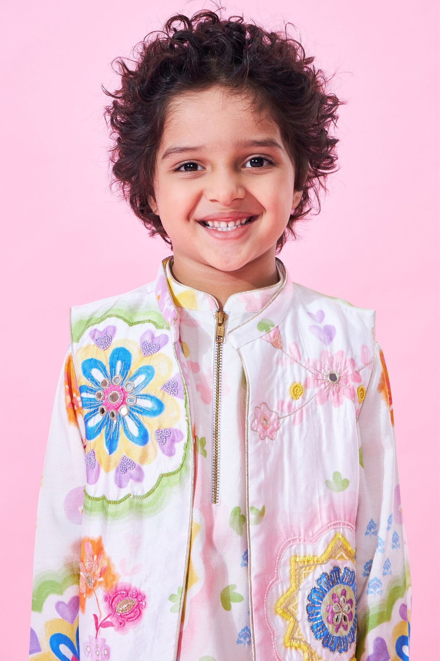 Mae Boys Embellished Kurta Set (Set Of 3 pcs)