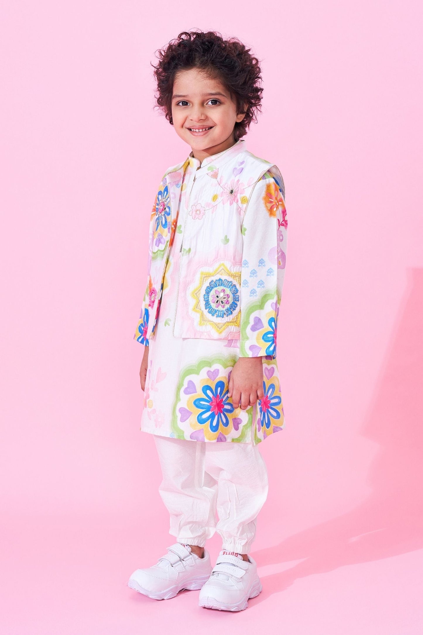 Mae Boys Embellished Kurta Set (Set Of 3 pcs)