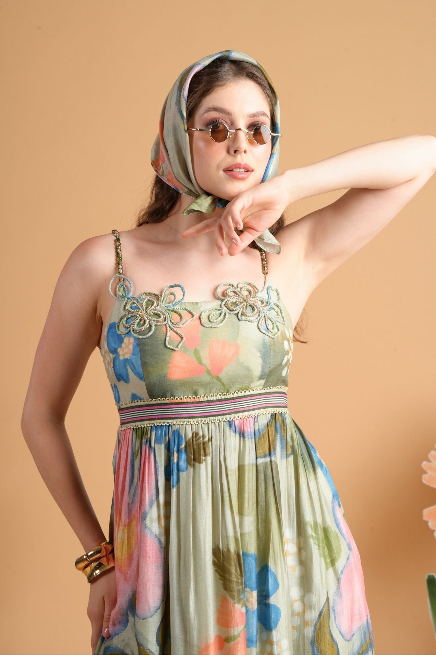 Iris Sage Embellished Ladies Maxi Dress