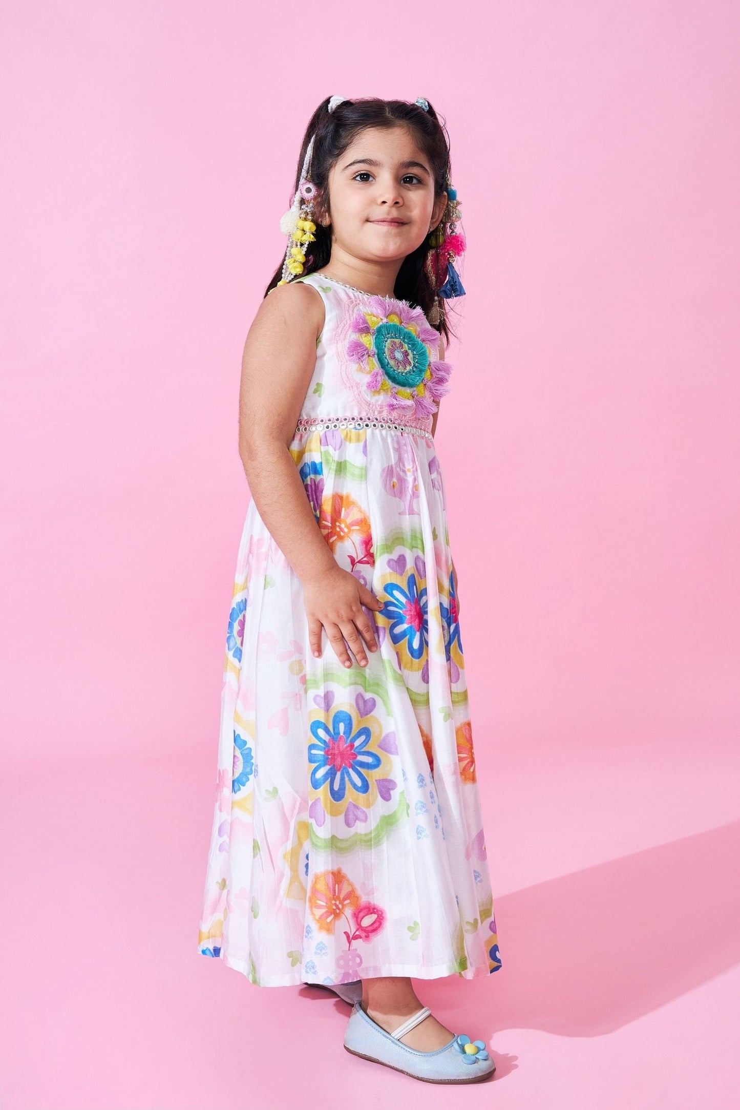 Mae Girls Embellished Long Dress