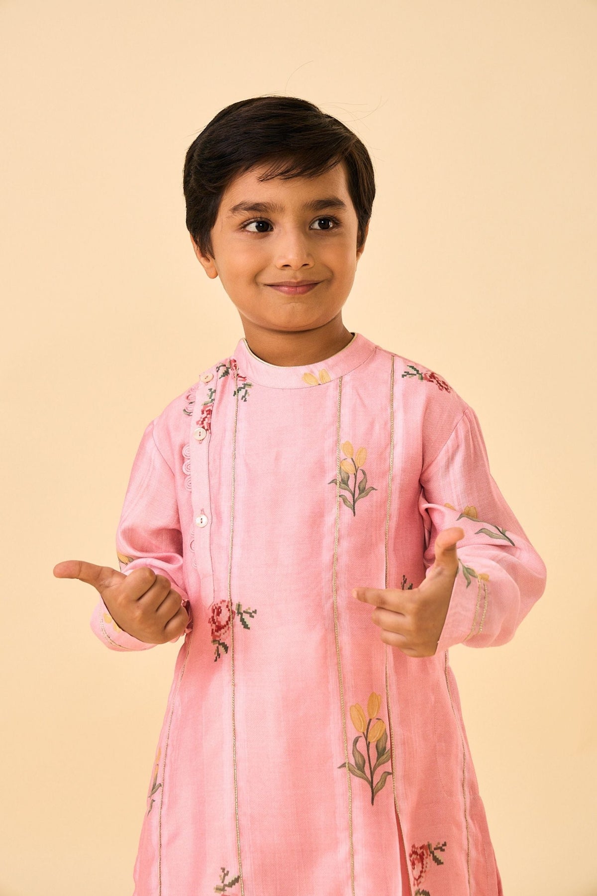Rose Jaipur Stripes Boys Coord ( 2 Pc Set)