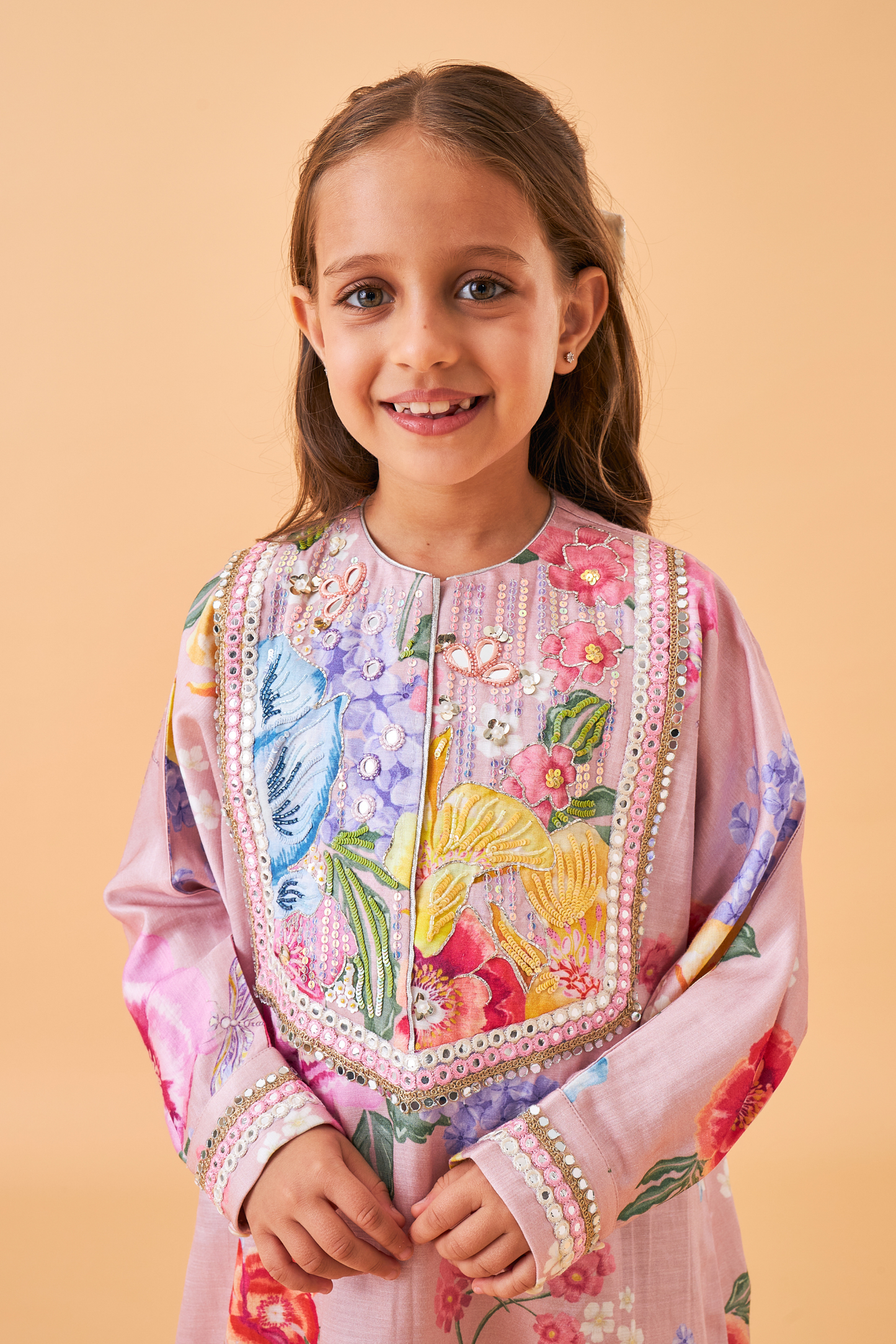 Zehra Pink Long Dress - Mom & Me