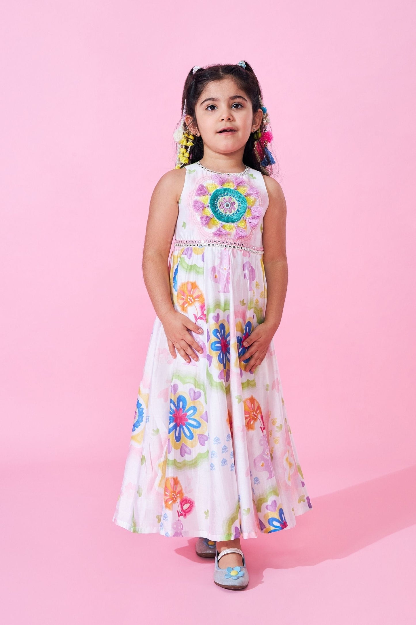 Mae Girls Embellished Long Dress