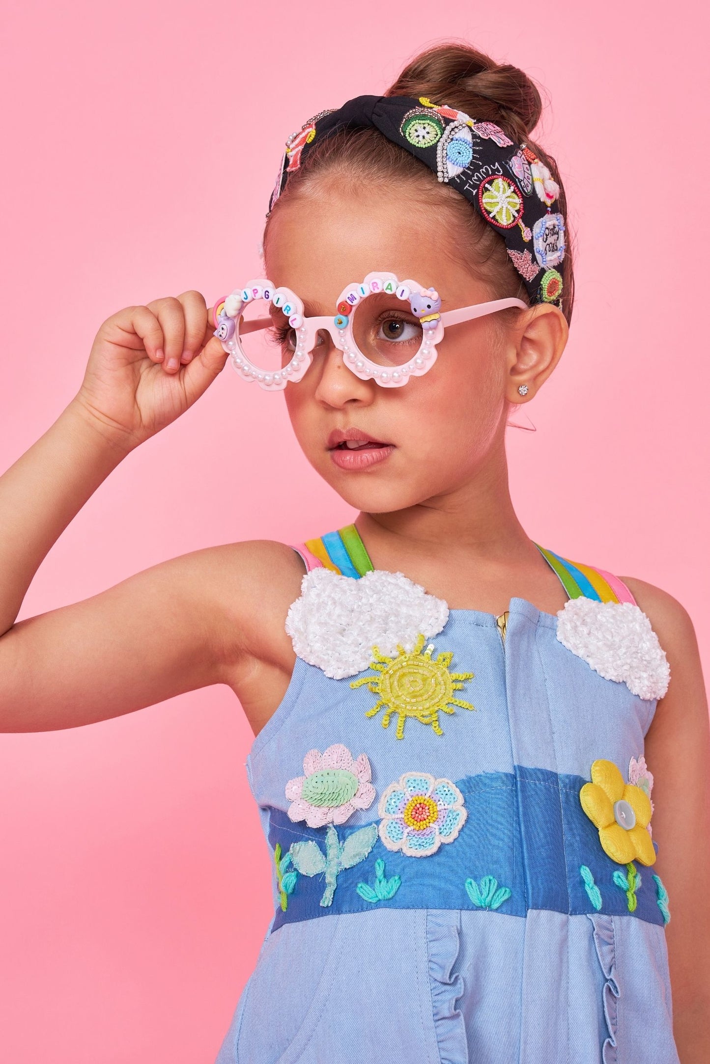 Sunny Sky Embroidered Kids Playsuit