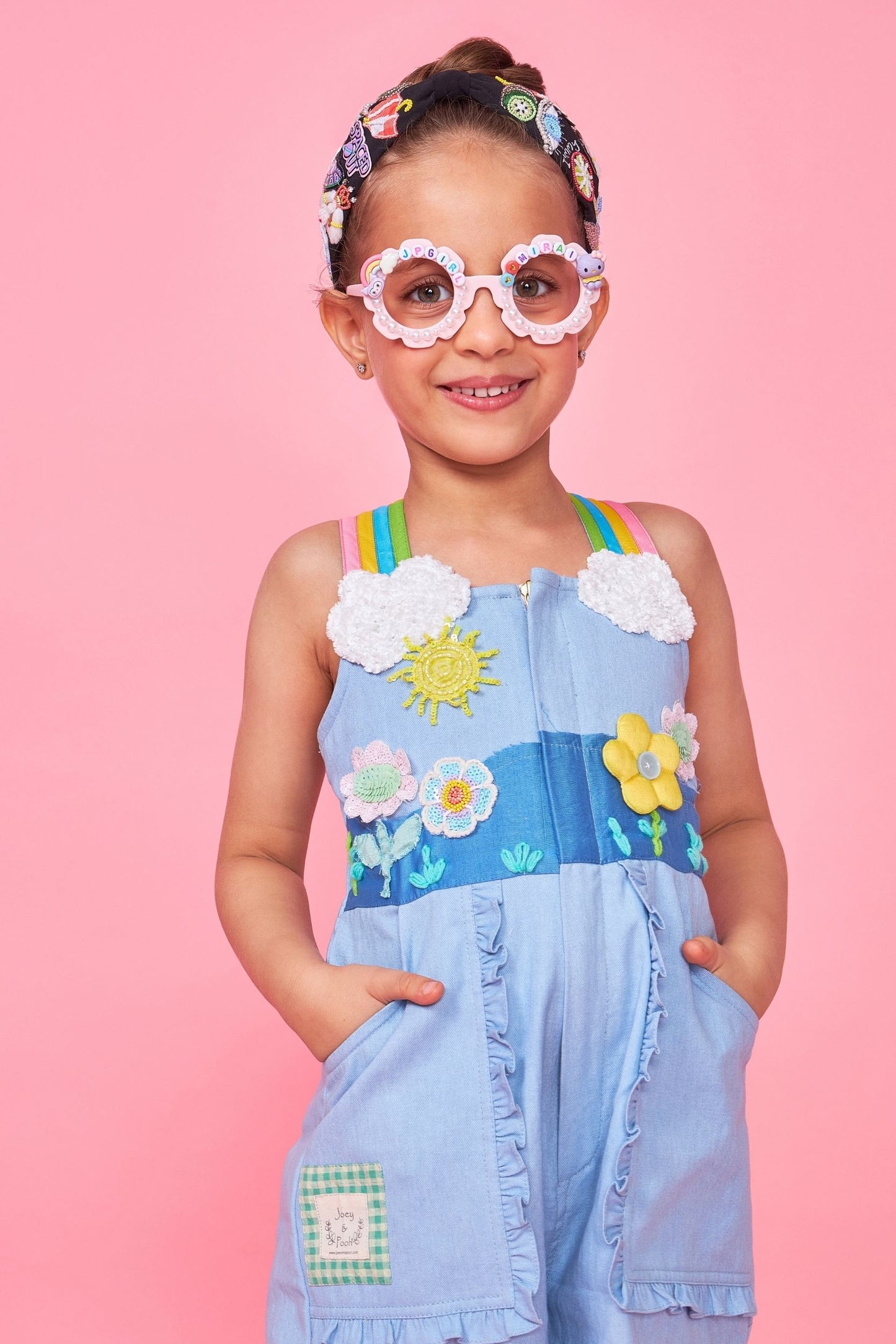 Sunny Sky Embroidered Kids Playsuit