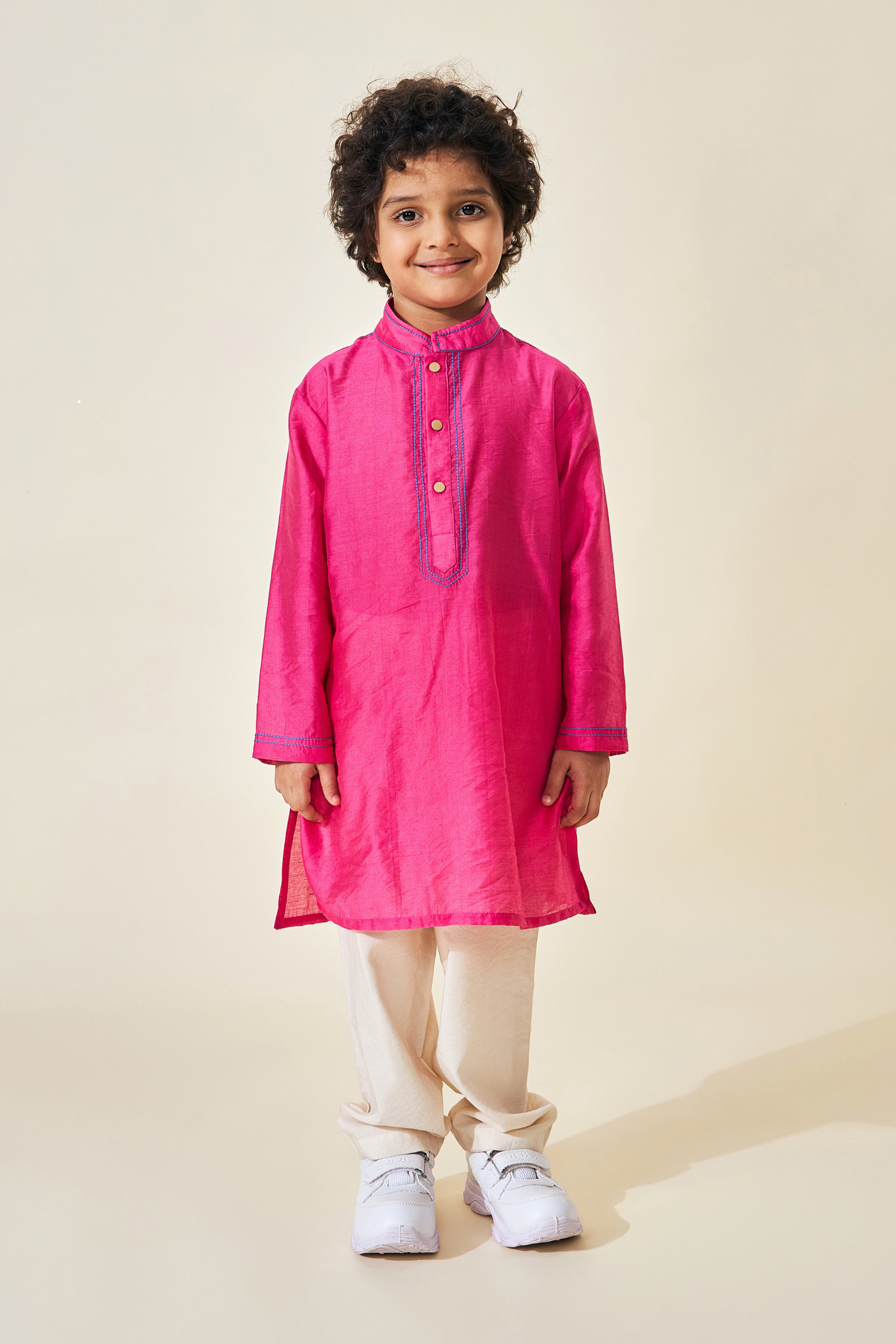Rumi Plum Boys Embellished Kurta & Jacket (Set of 3 pcs)