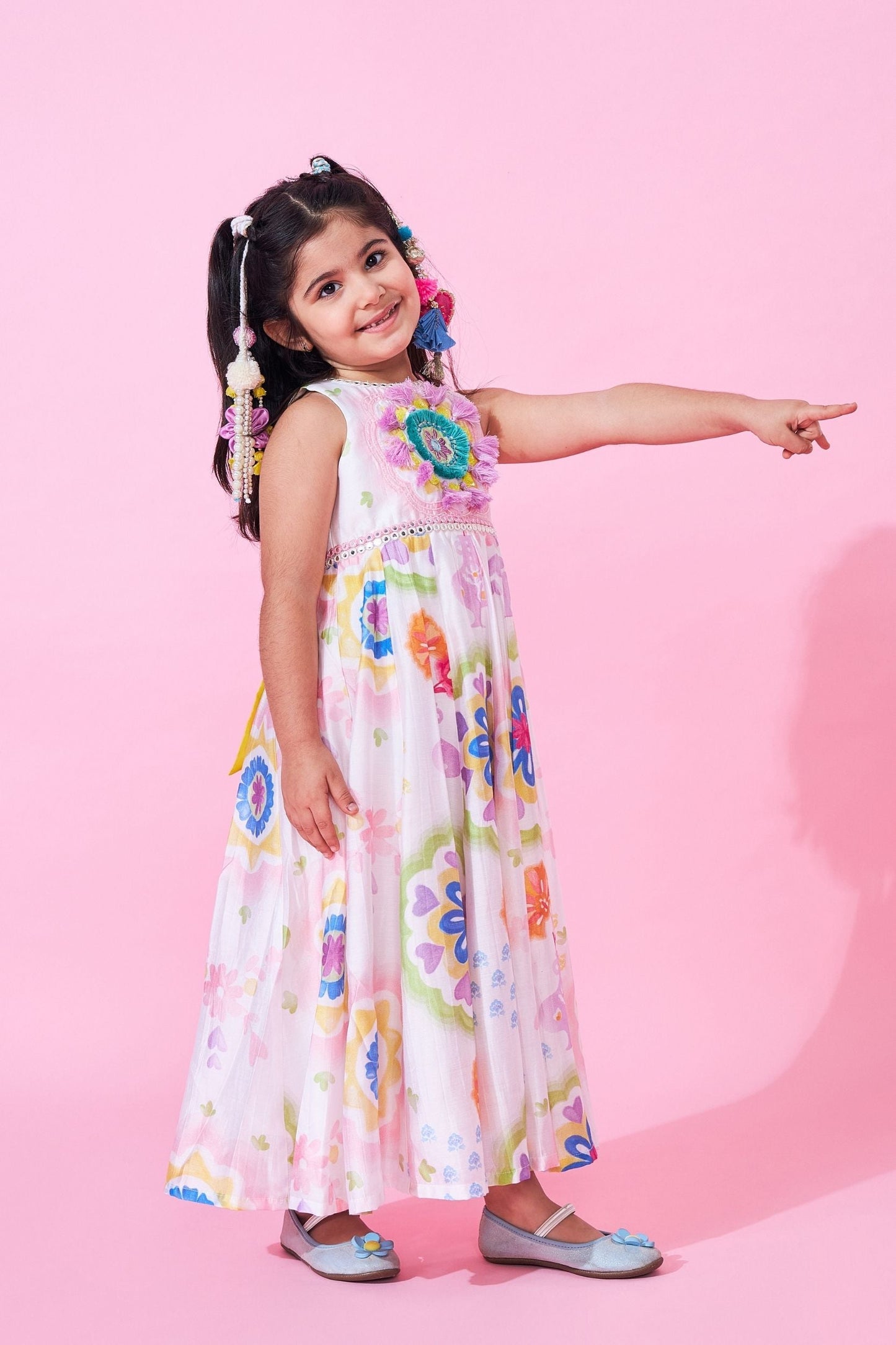 Mae Girls Embellished Long Dress