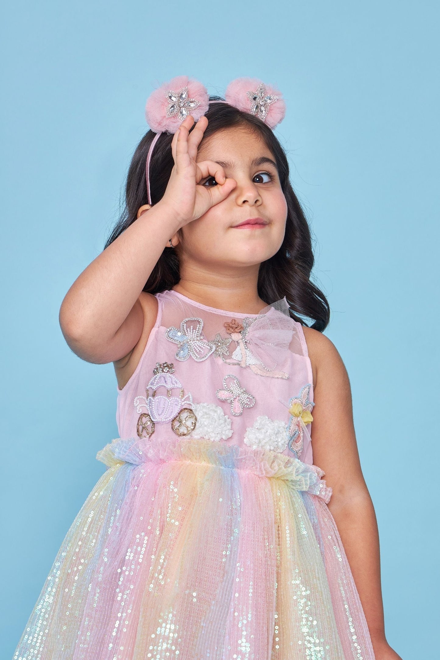 Hazel Fairytale Embellished Kids Dress