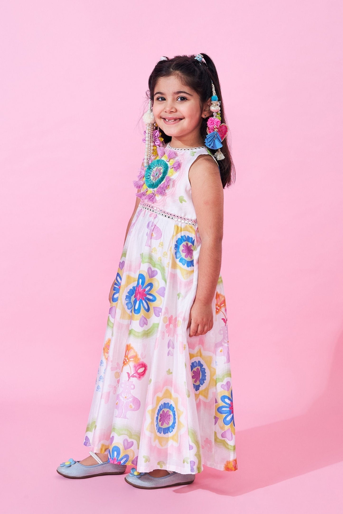 Mae Girls Embellished Long Dress