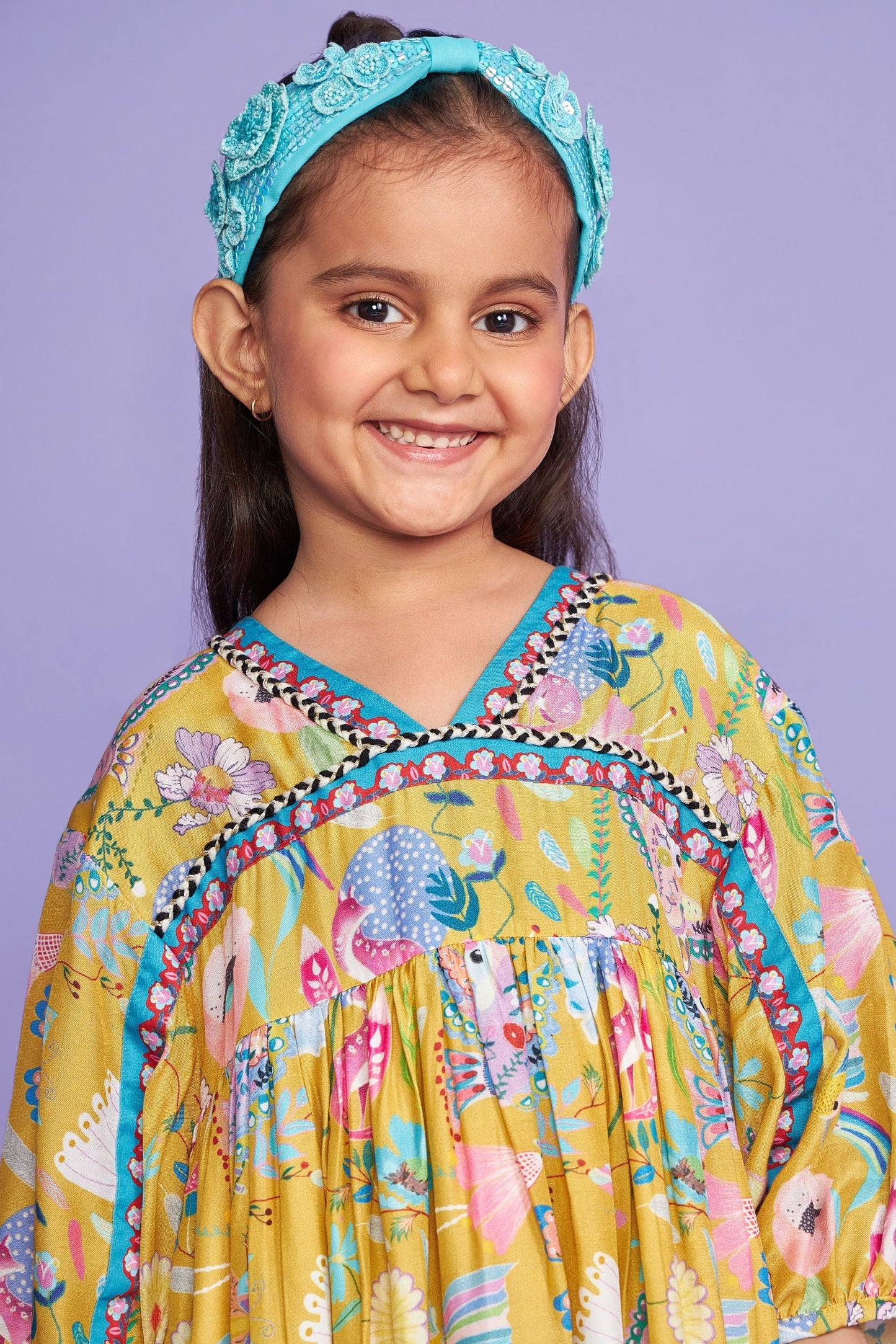 Tweet Mustard Girls Long Dress