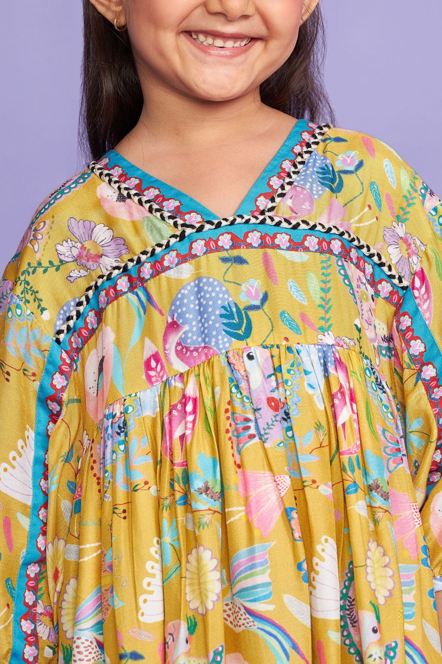 Tweet Mustard Girls Long Dress