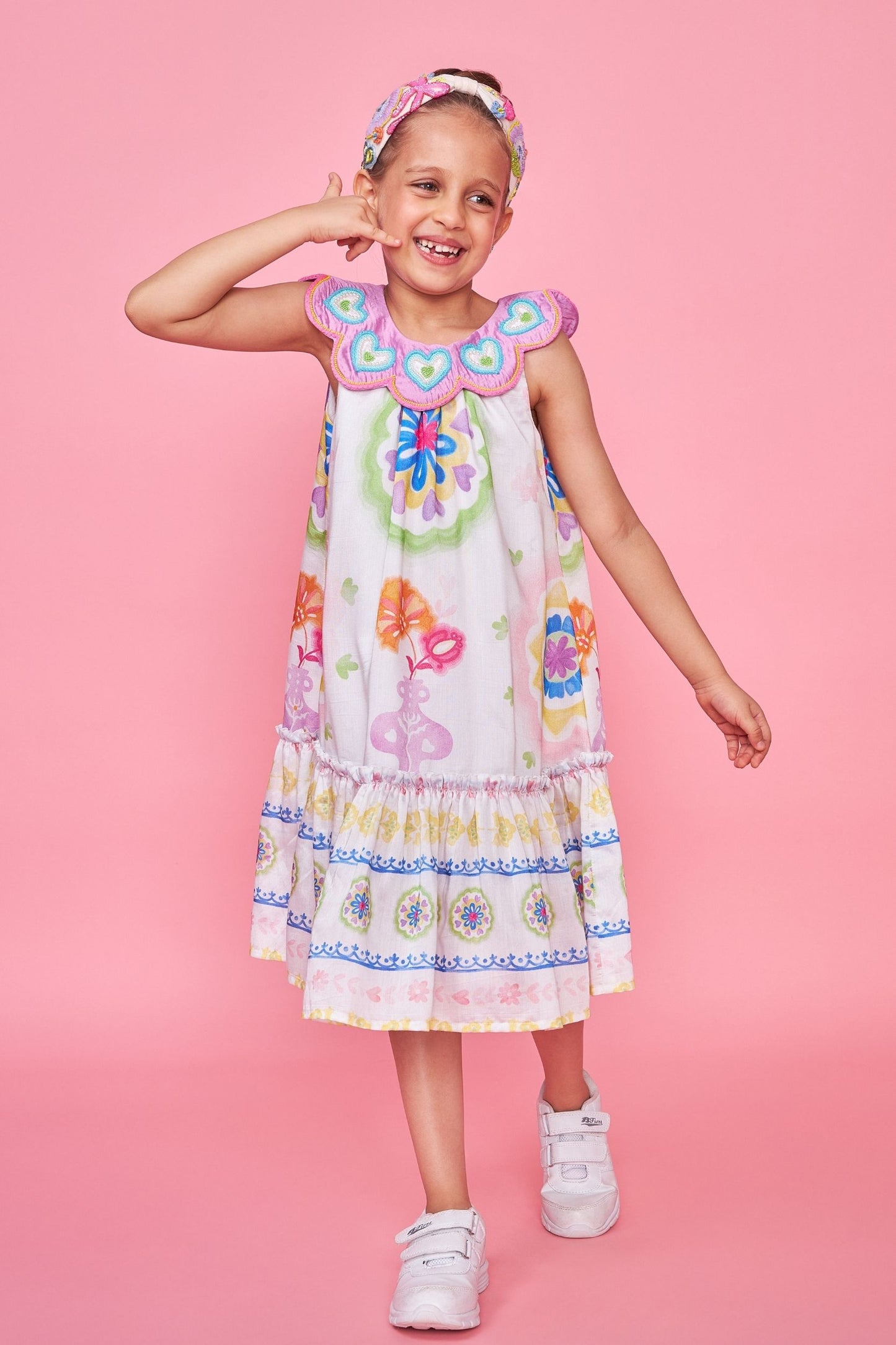 Mae Embellished Collar Kids Dress