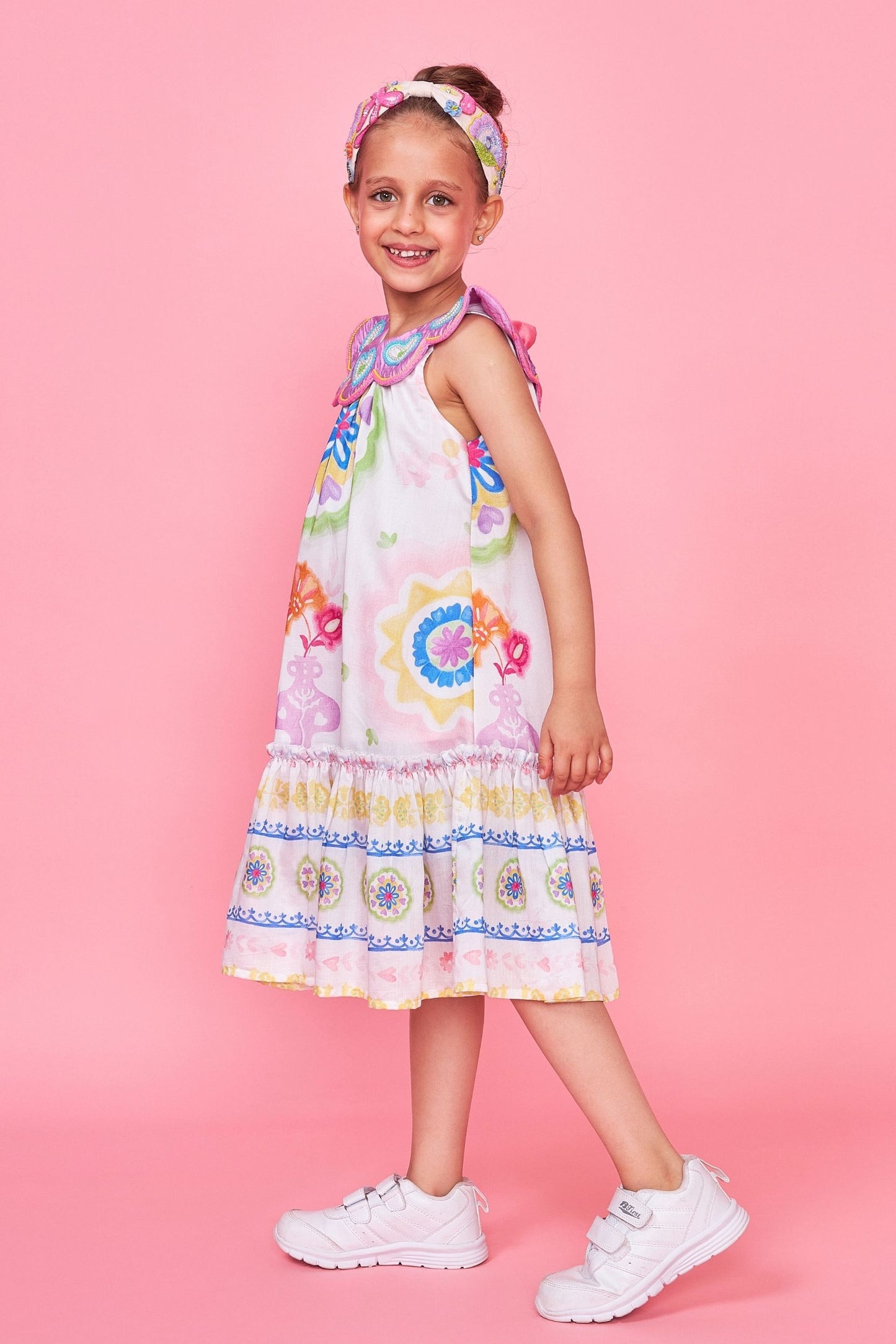Mae Embellished Collar Kids Dress