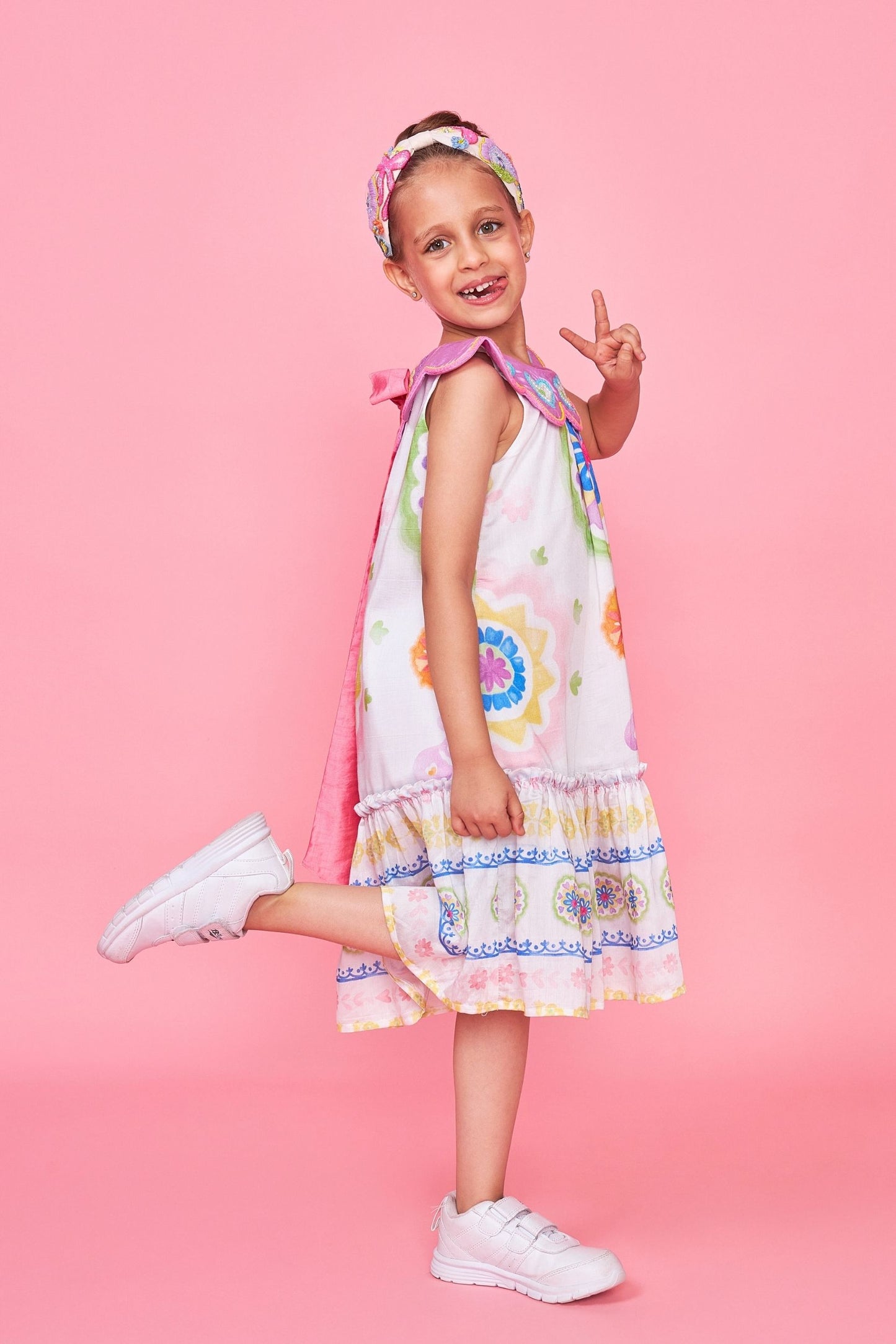 Mae Embellished Collar Kids Dress