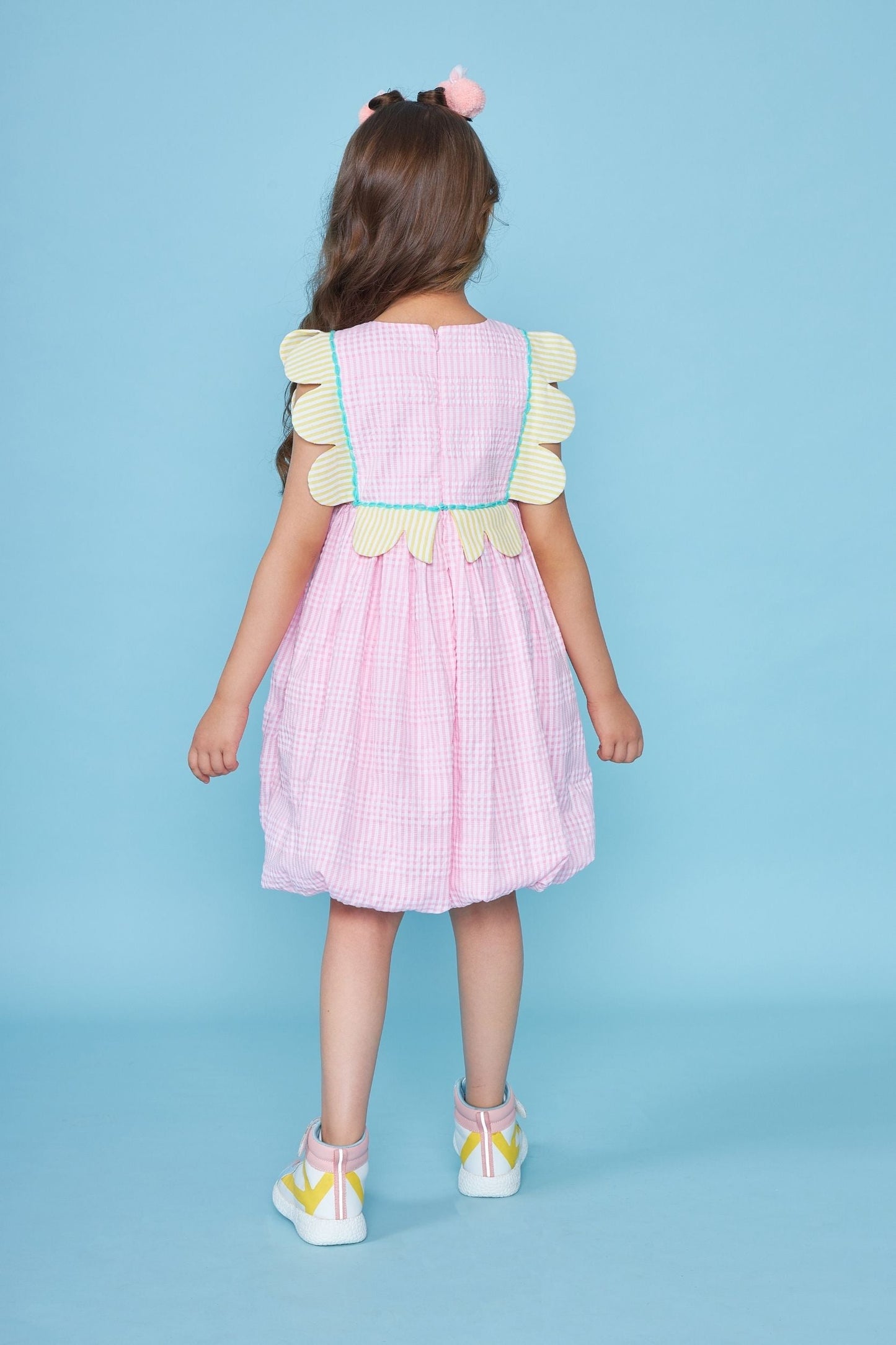 Bunny Pink Embellished Kids Puffball Dress