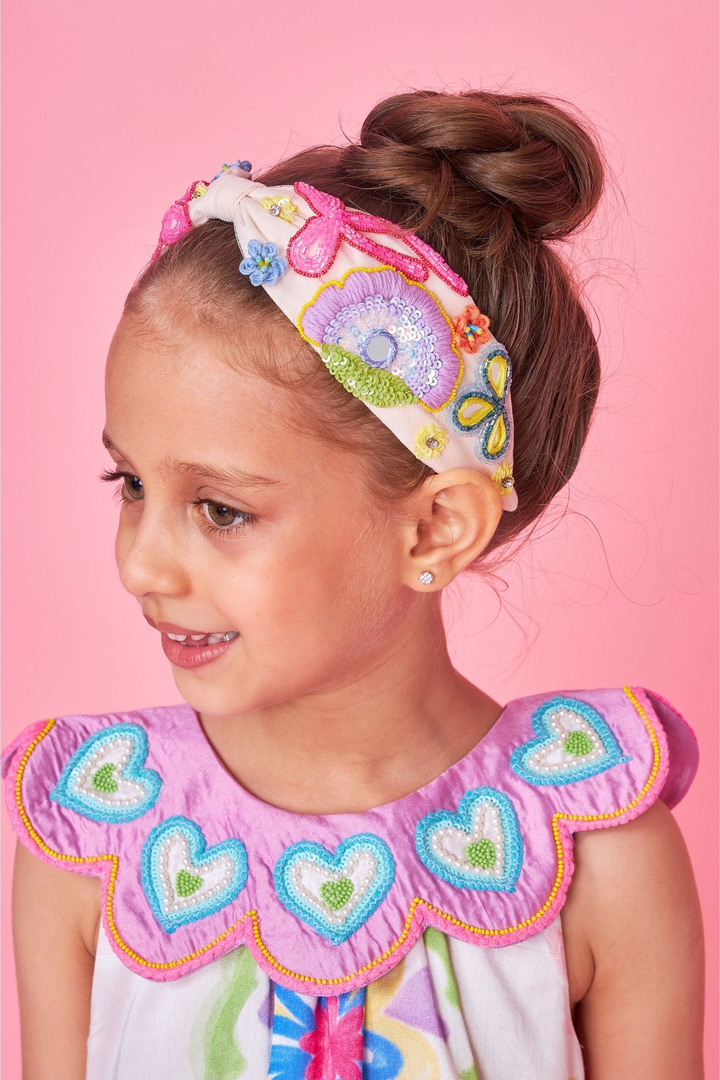 Mae Embellished Collar Kids Dress