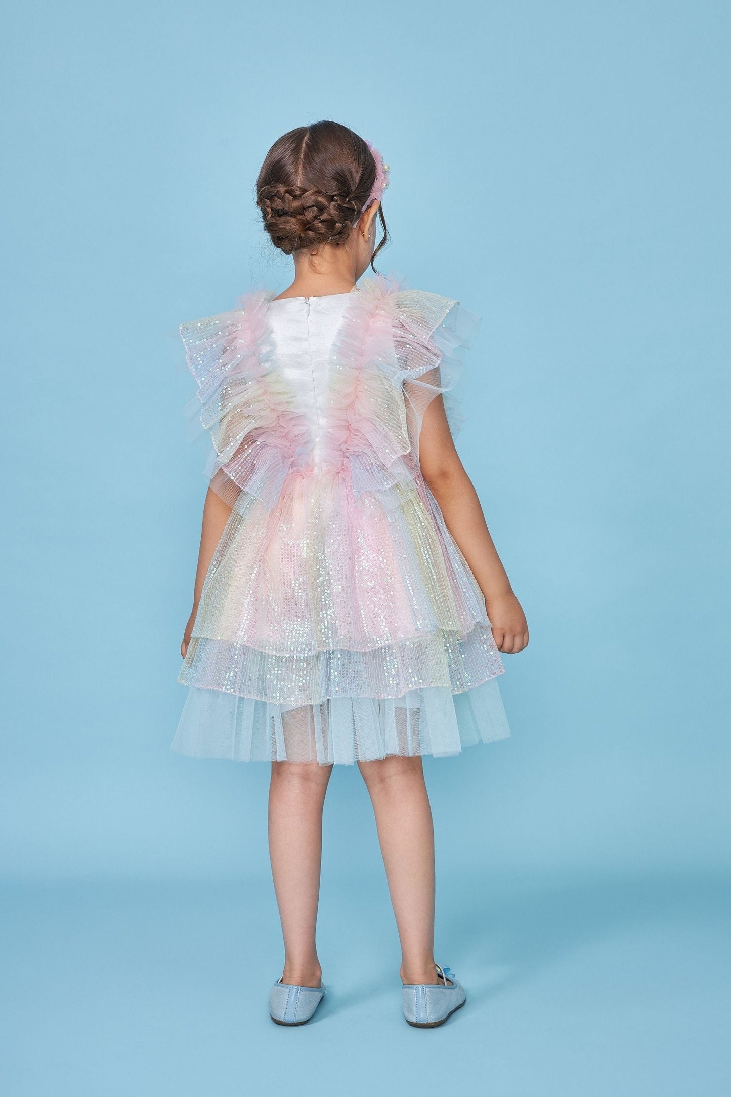 Hazel Frill Embellished Kids Dress