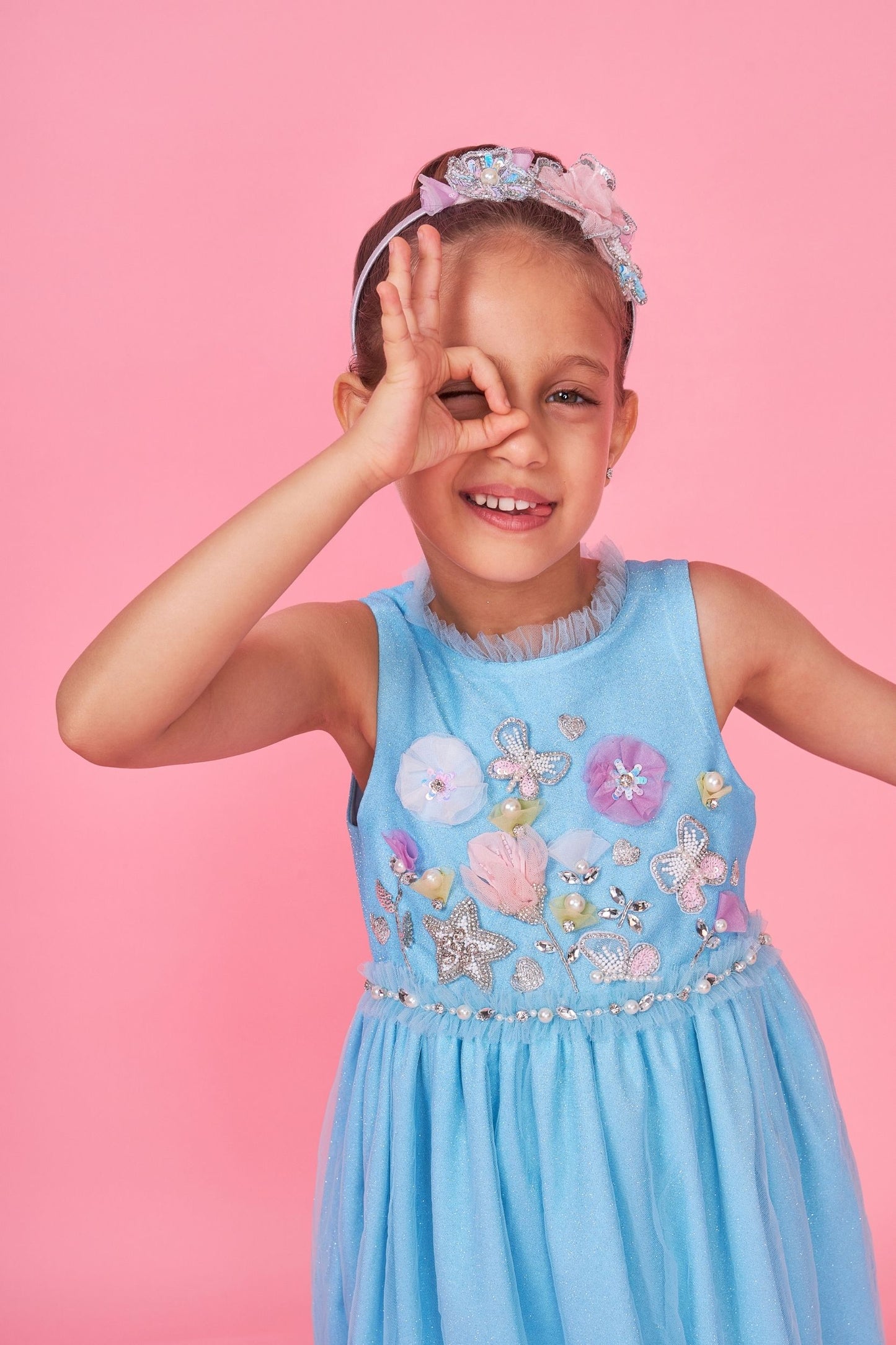 Elsie Embellished Kids Dress