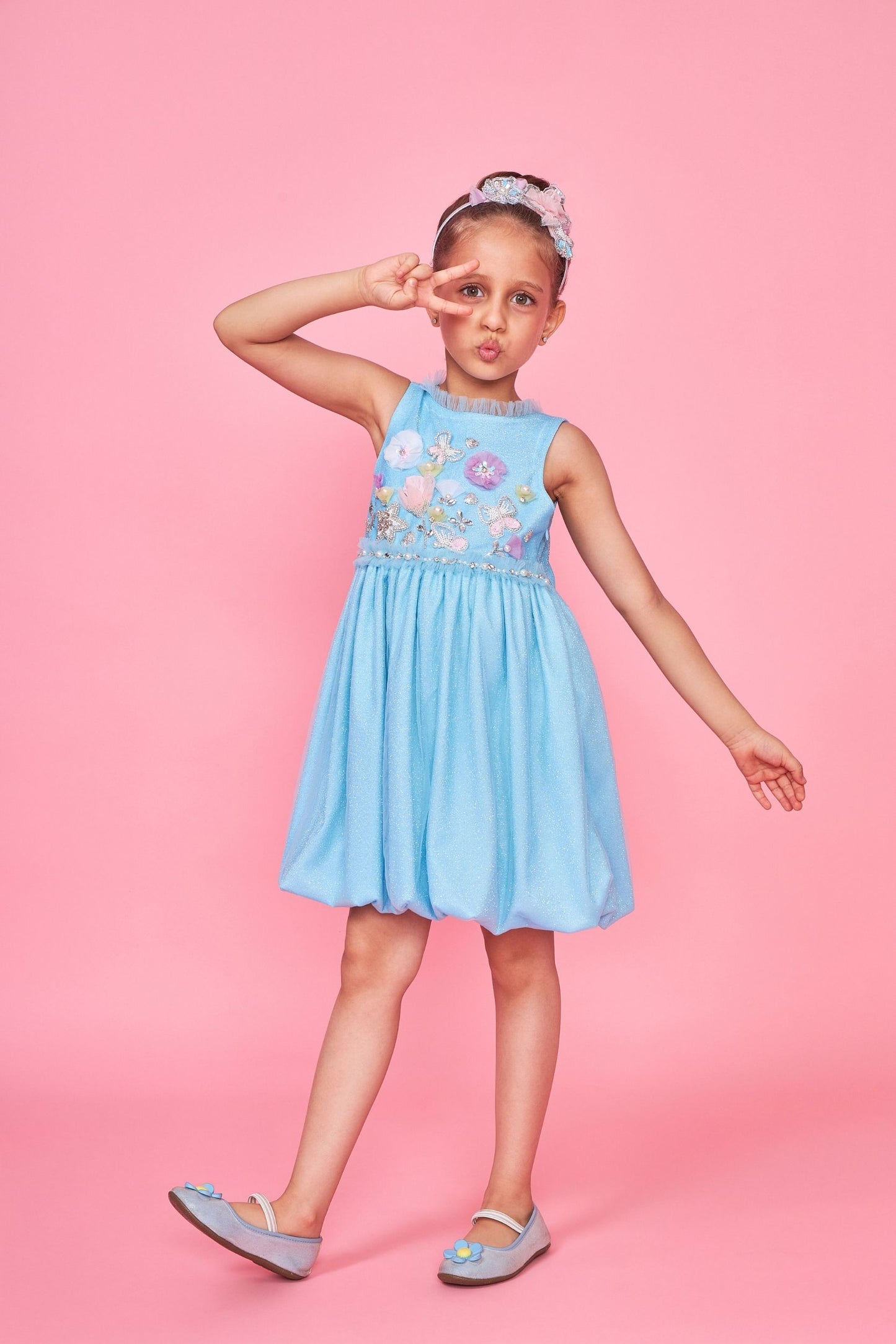 Elsie Embellished Kids Dress