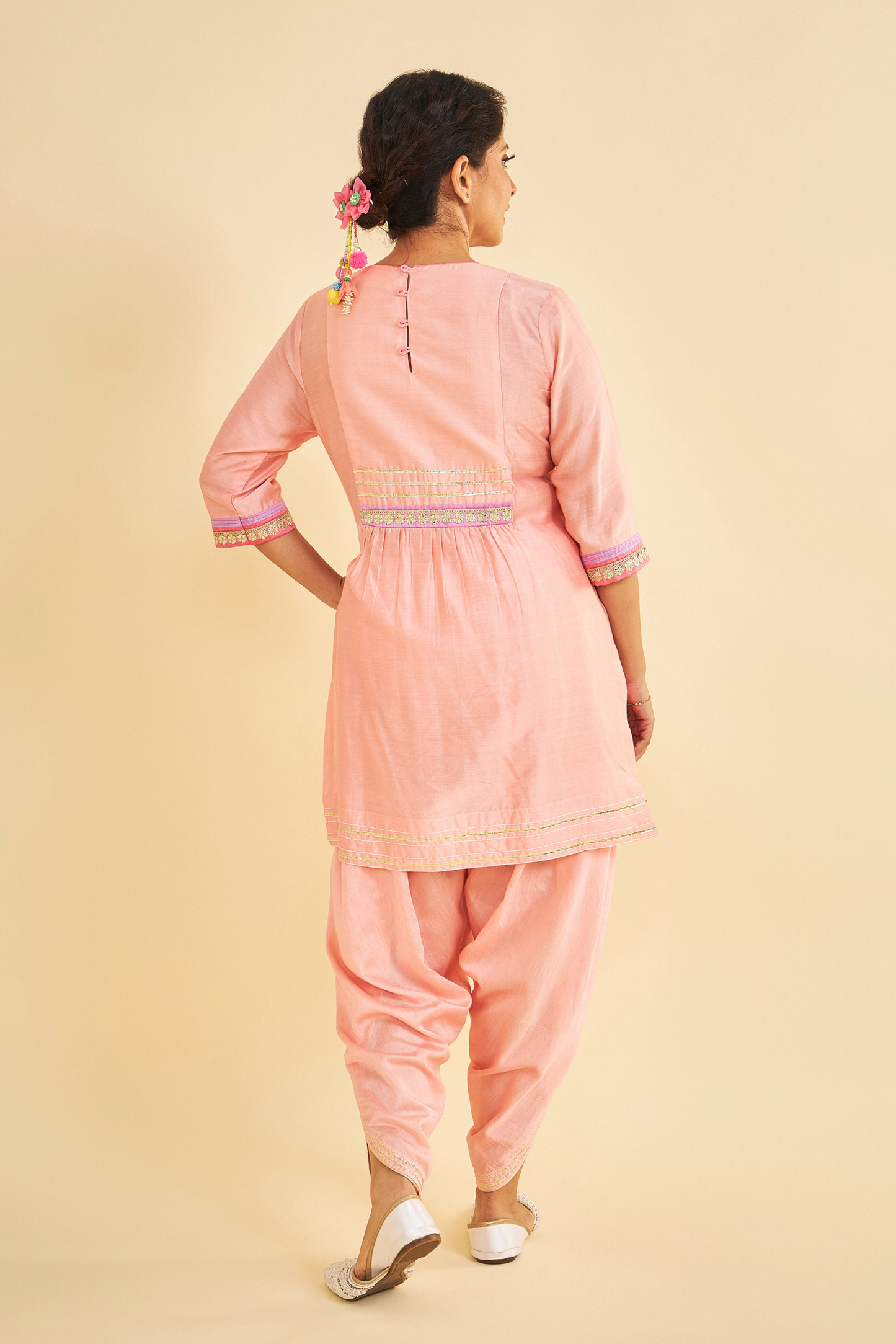 June Embroidered Ladies Tunic With Dhoti Pants ( Set of 2 Pcs)