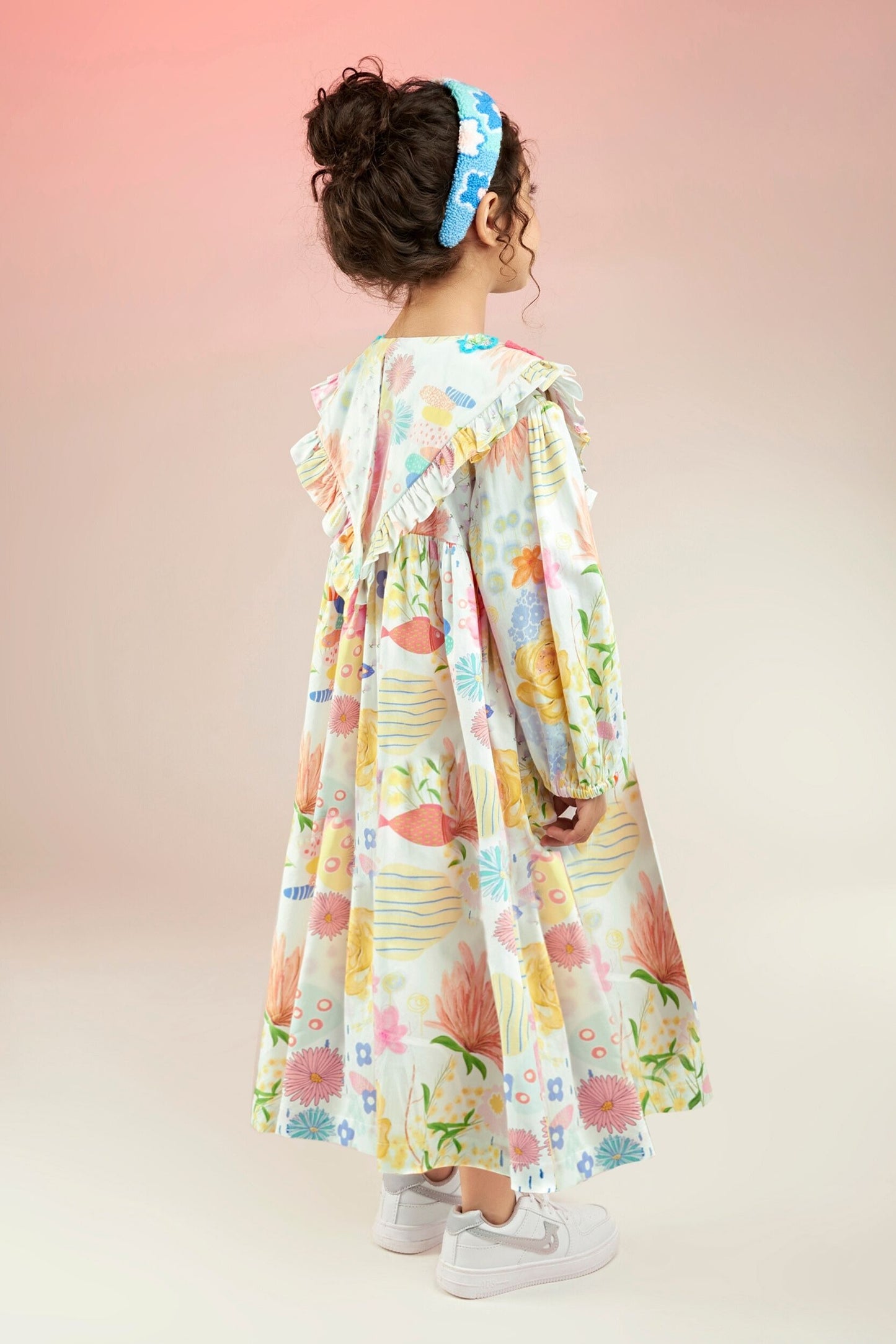 Flutter bloom women Long dress + Flutter bloom Girls long dress