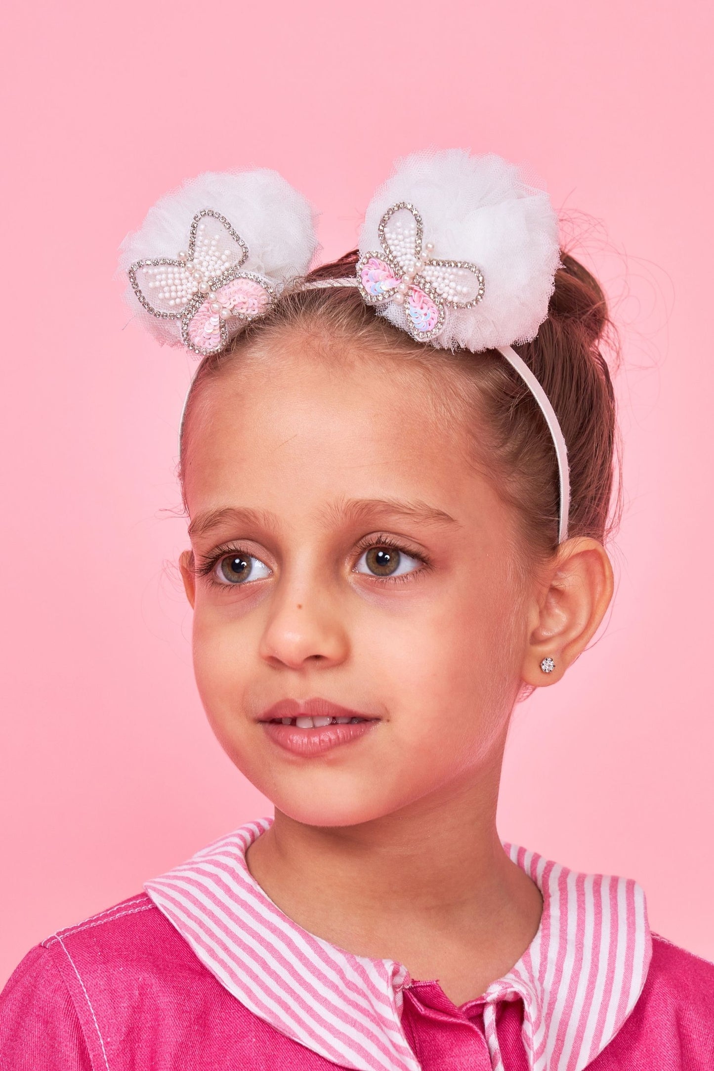 Rumi Pink Embroidered Kids Dress