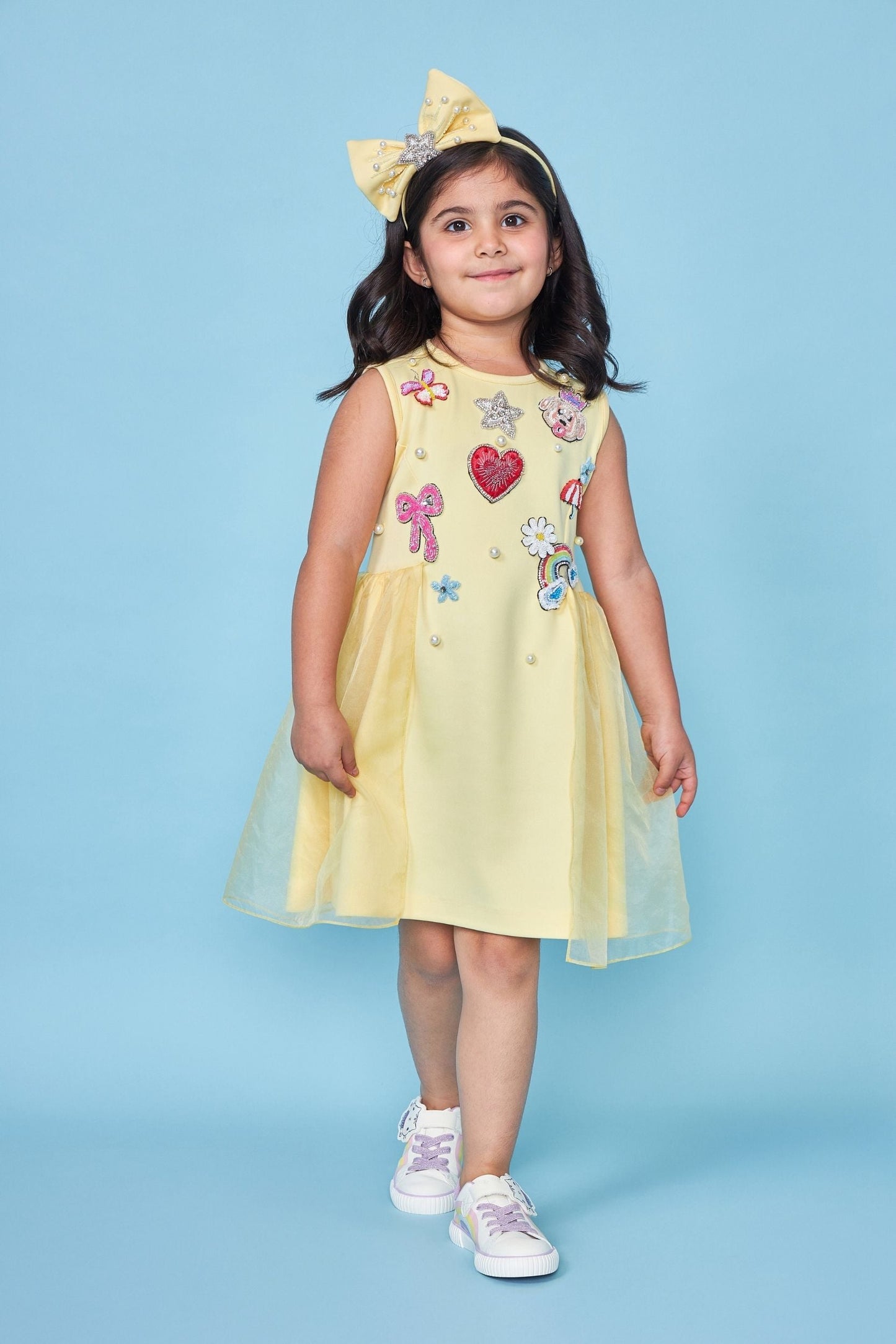 Darcey Yellow Embellished Dress