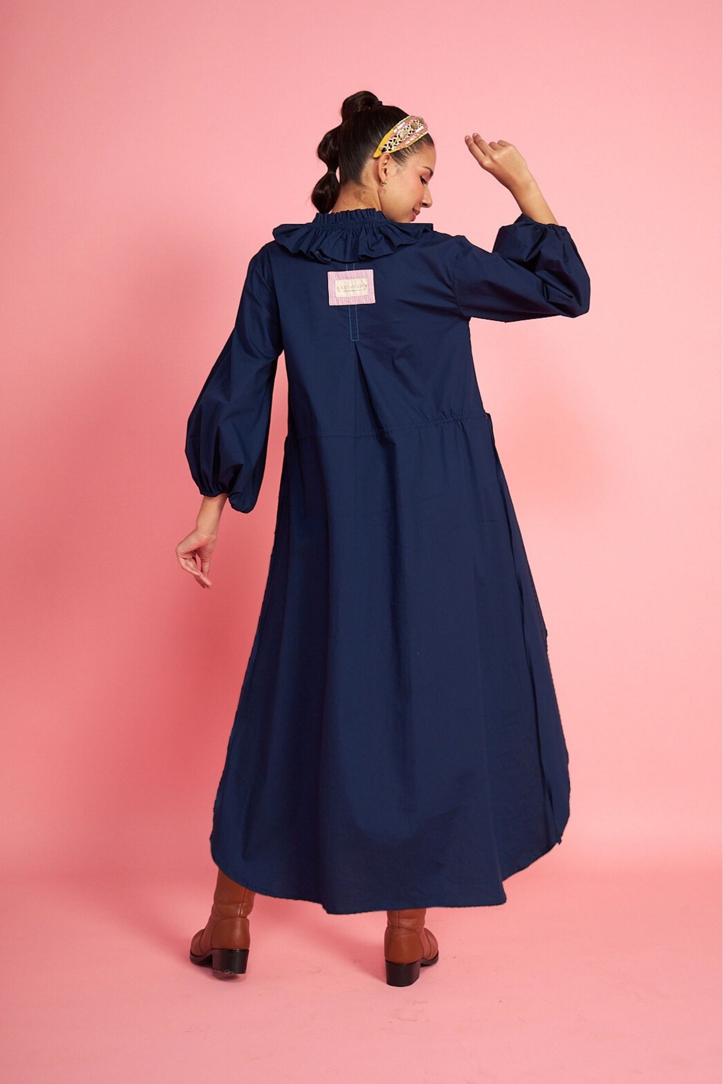 Mad Maze Navy Long Dress Women + Mad Maze Kids Long Dress
