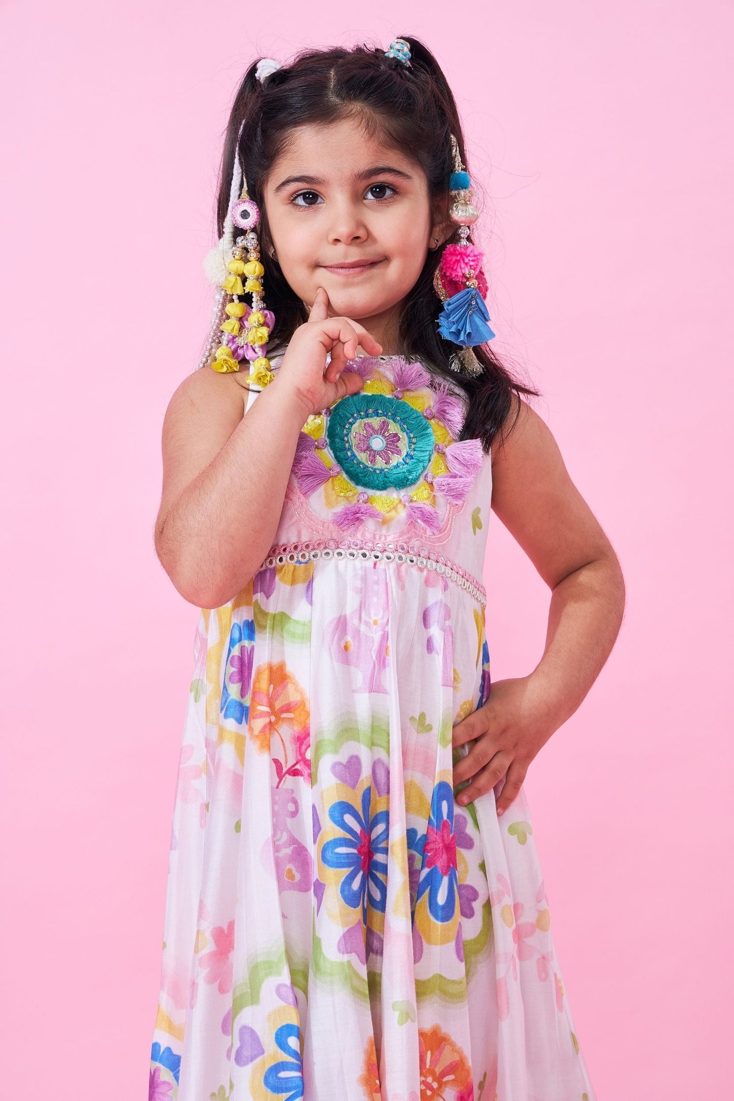 Mae Girls Embellished Long Dress