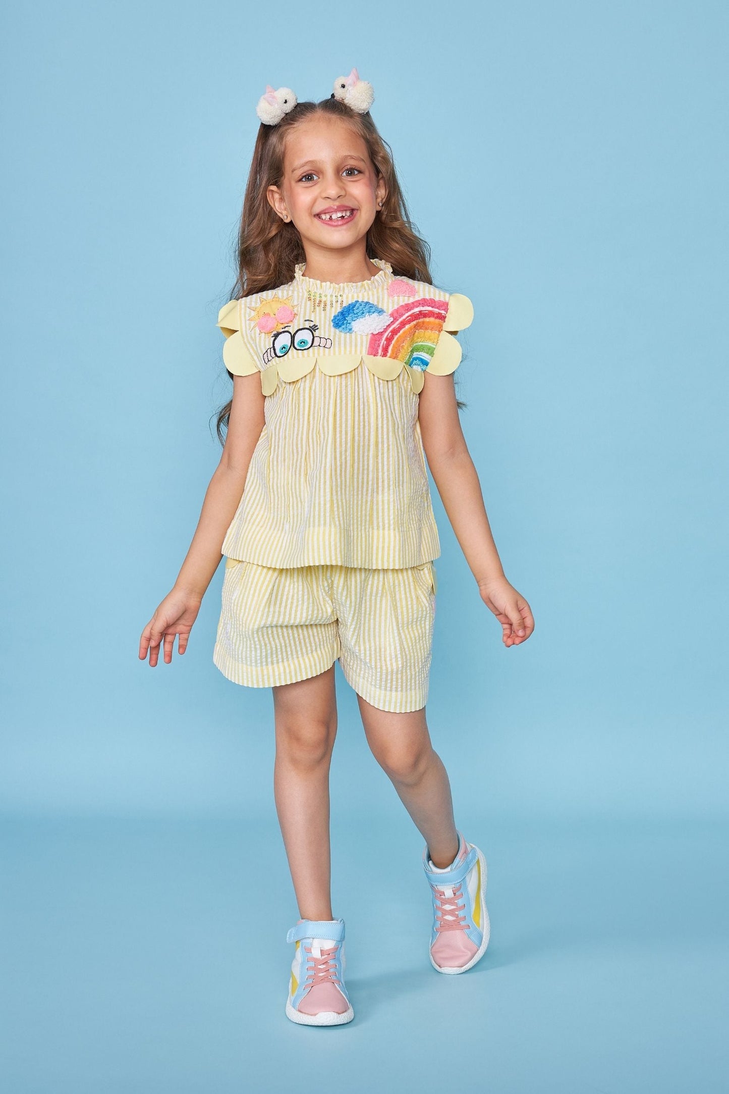 Sunny Stripe Kids Embellished Coord Set