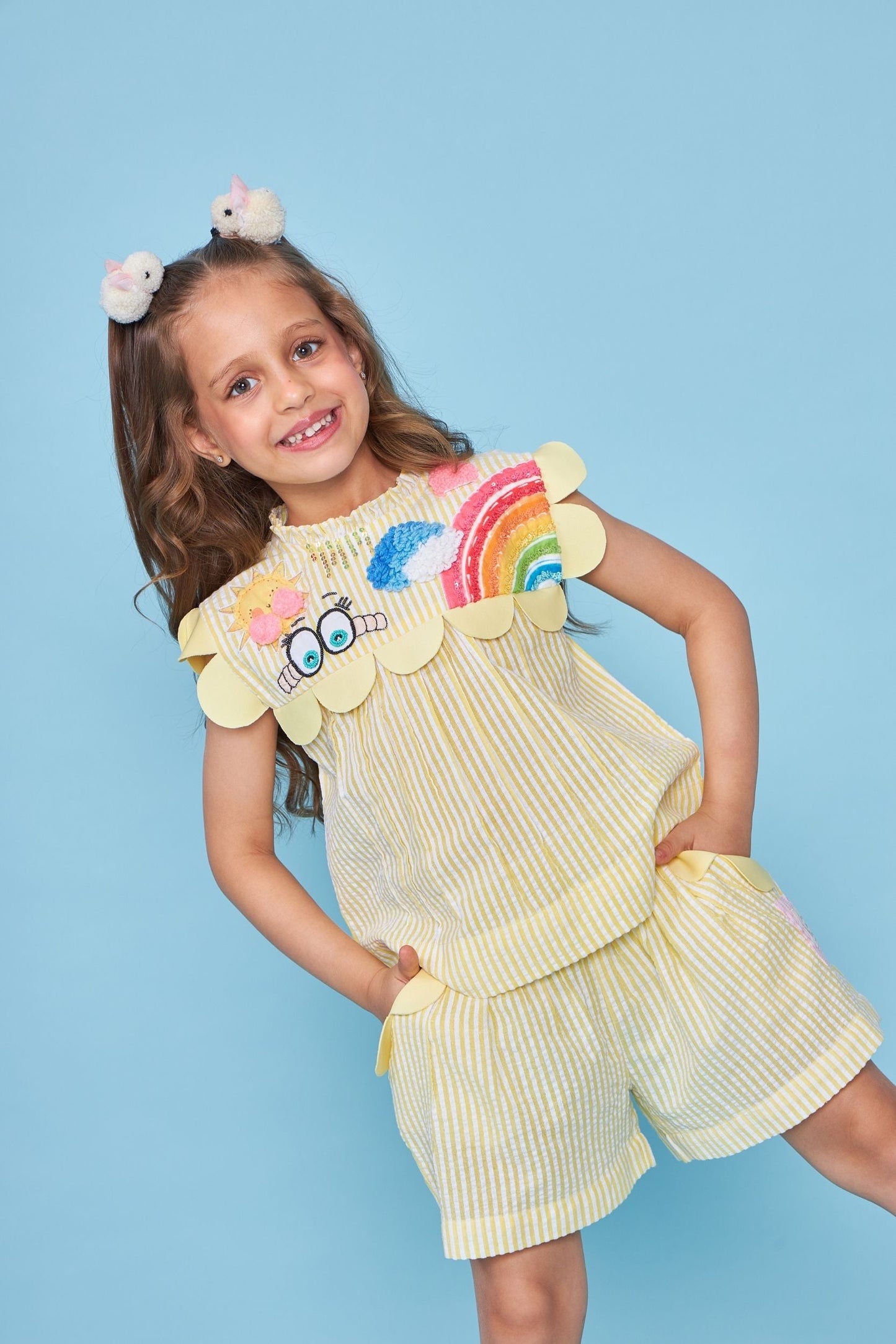 Sunny Stripe Kids Embellished Coord Set