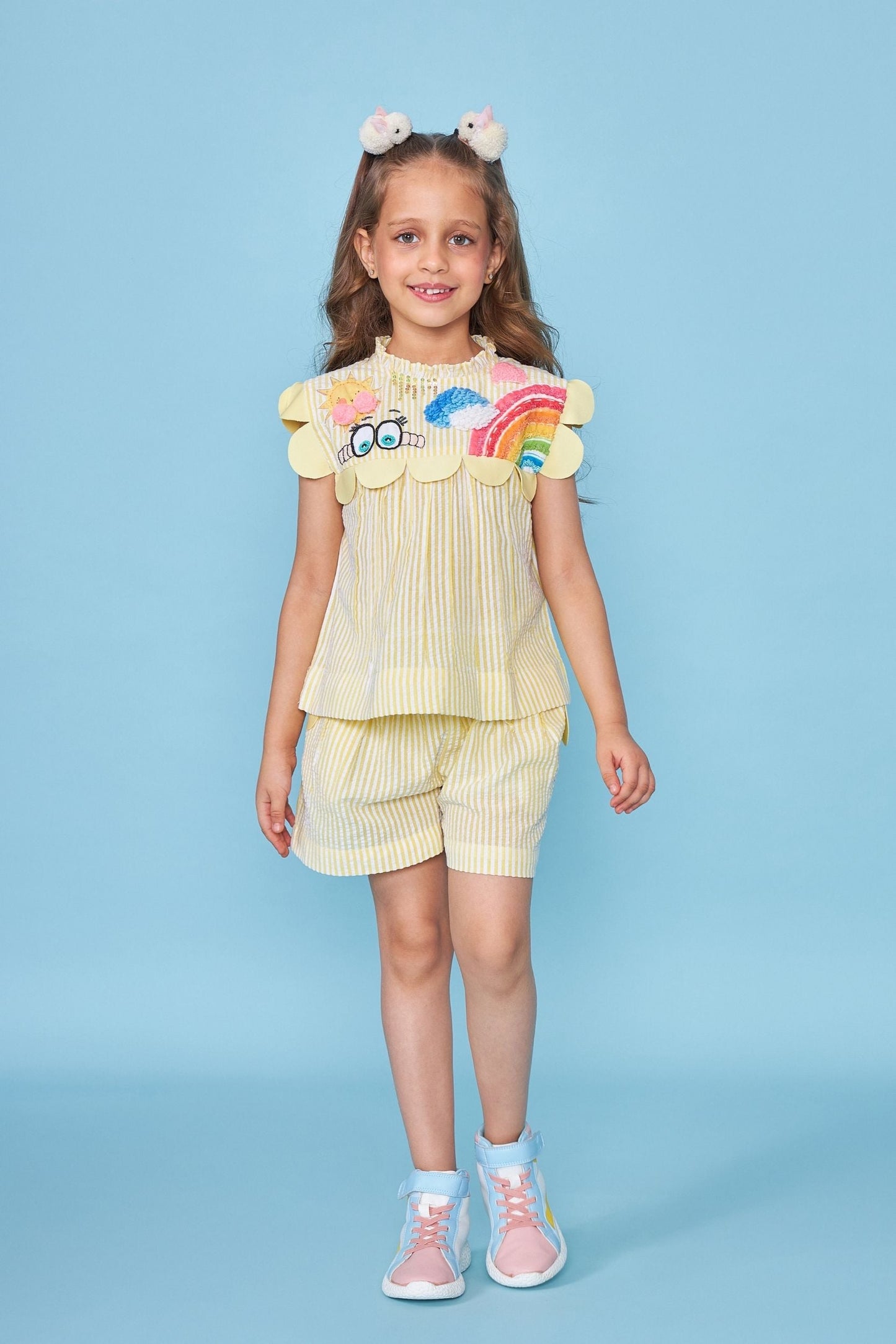 Sunny Stripe Kids Embellished Coord Set