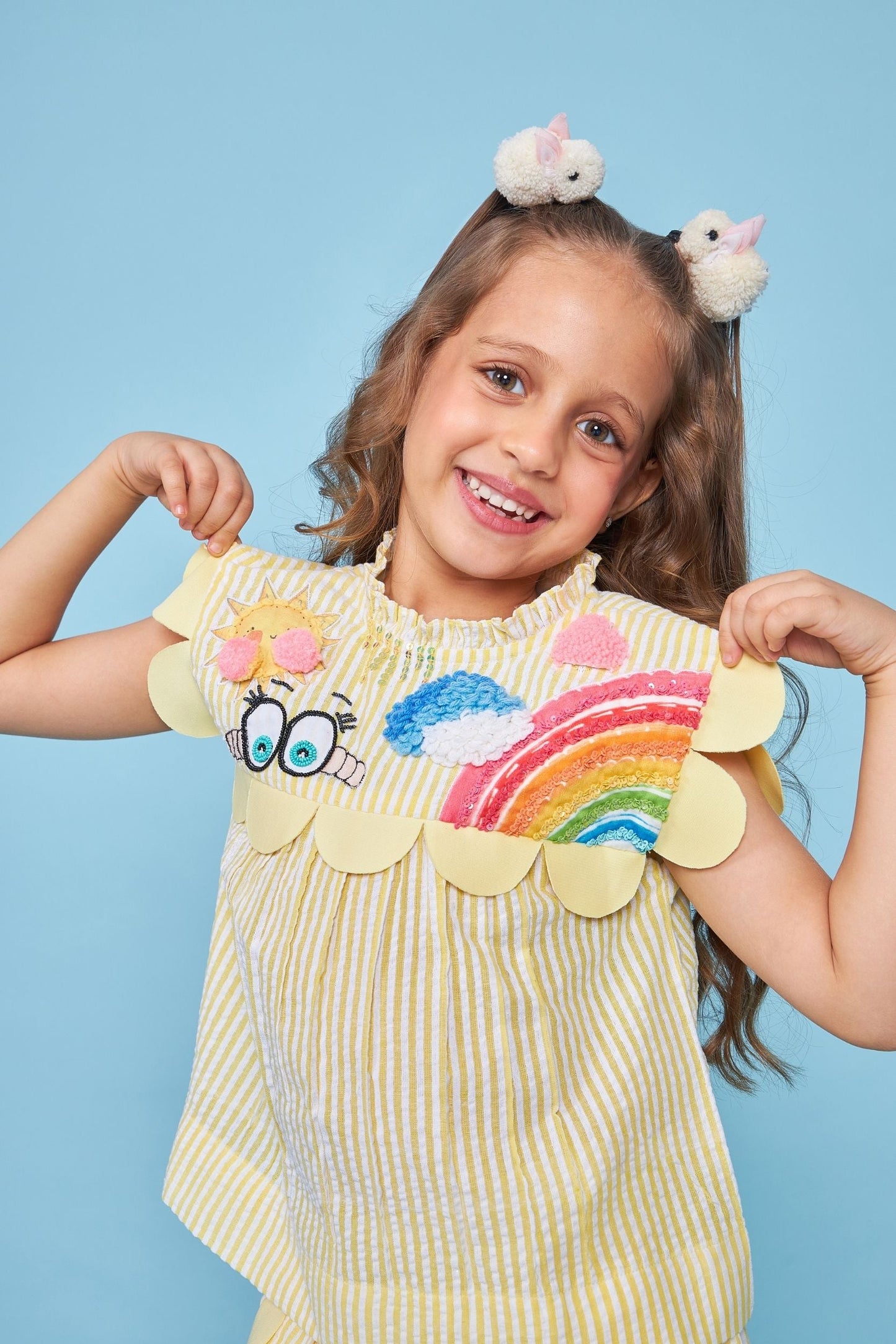 Sunny Stripe Kids Embellished Coord Set