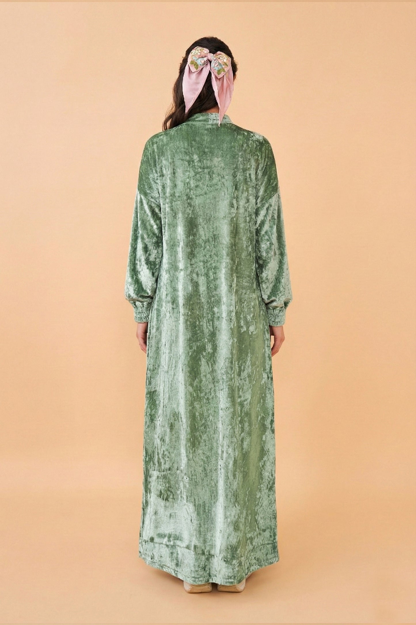 Clea Jade green Velvet Ladies Long Dress