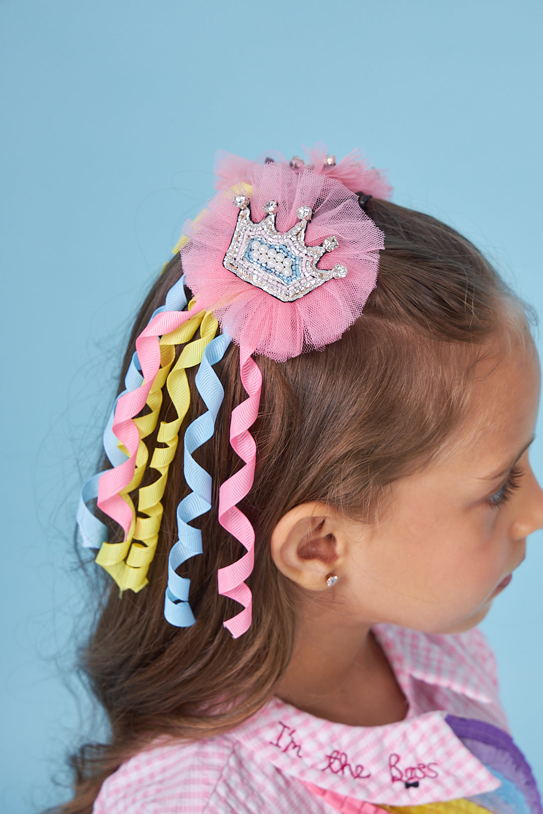 Crown Ringlets Embellished Clips