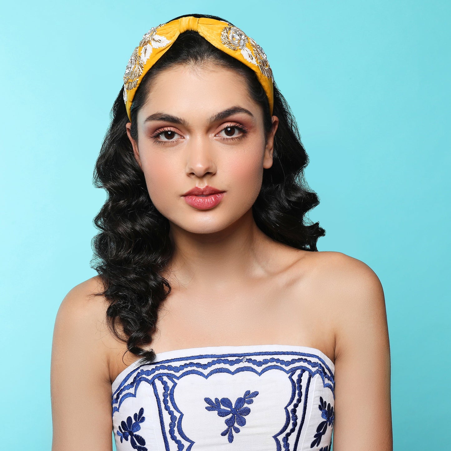 Jacqueline Mustard Hand Embellished Headband/Hairband - Joey & pooh